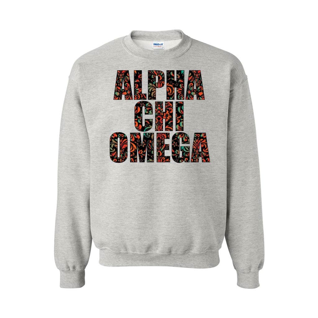 Alpha Chi Omega Crewneck Sweatshirt - Comfortable Greek Letter Sweater for Sorority Sisters | Perfect for College Events, Campus Wear & Sisterhood Bonding