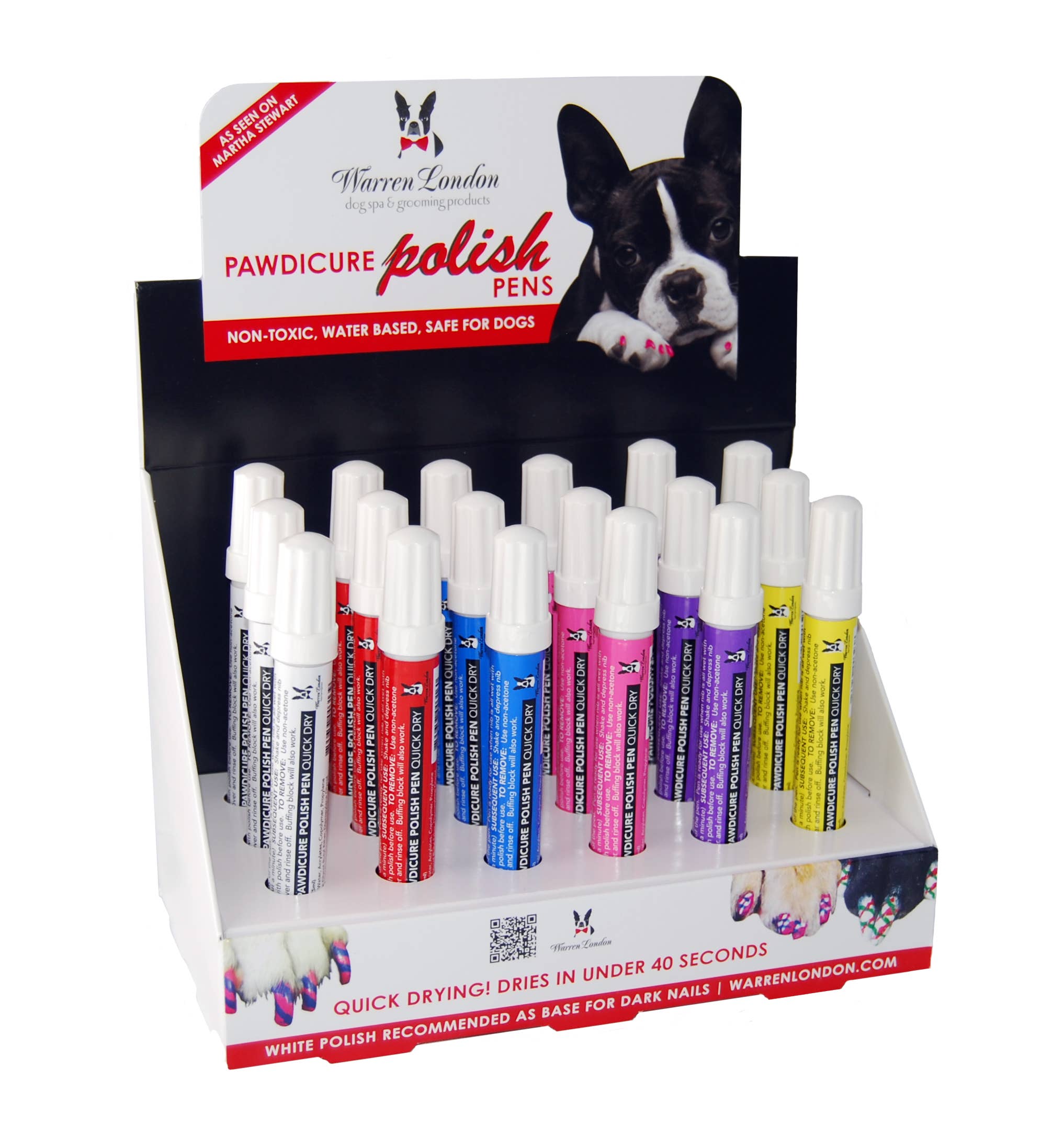 18 Basic Color Nail Polish Pens with Cardboard Display - Perfect for Salons, DIY Nail Art & Gift Sets