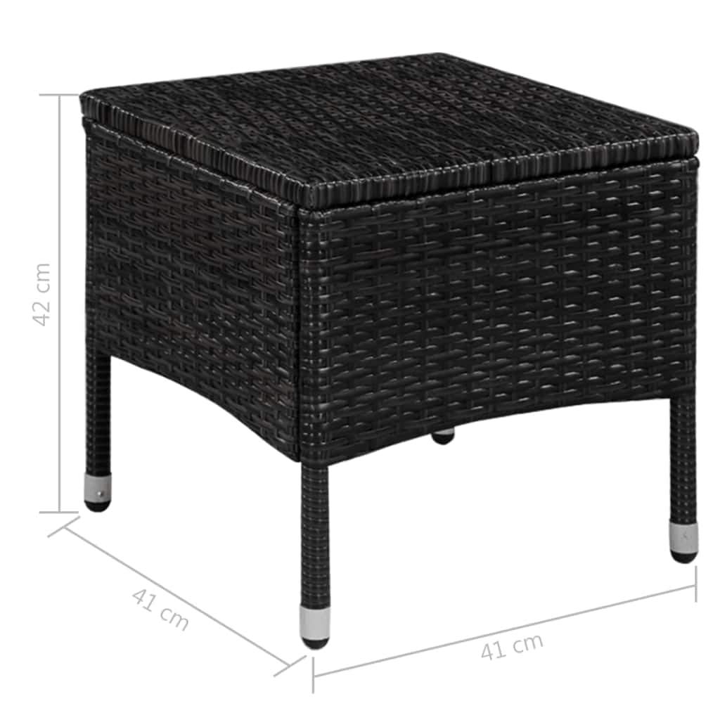 vidaXL Patio Chair and Stool Set with Removable Cushions - Durable Poly Rattan Outdoor Furniture, Water-Resistant, Black - Perfect for Backyard, Garden, and Poolside Relaxation