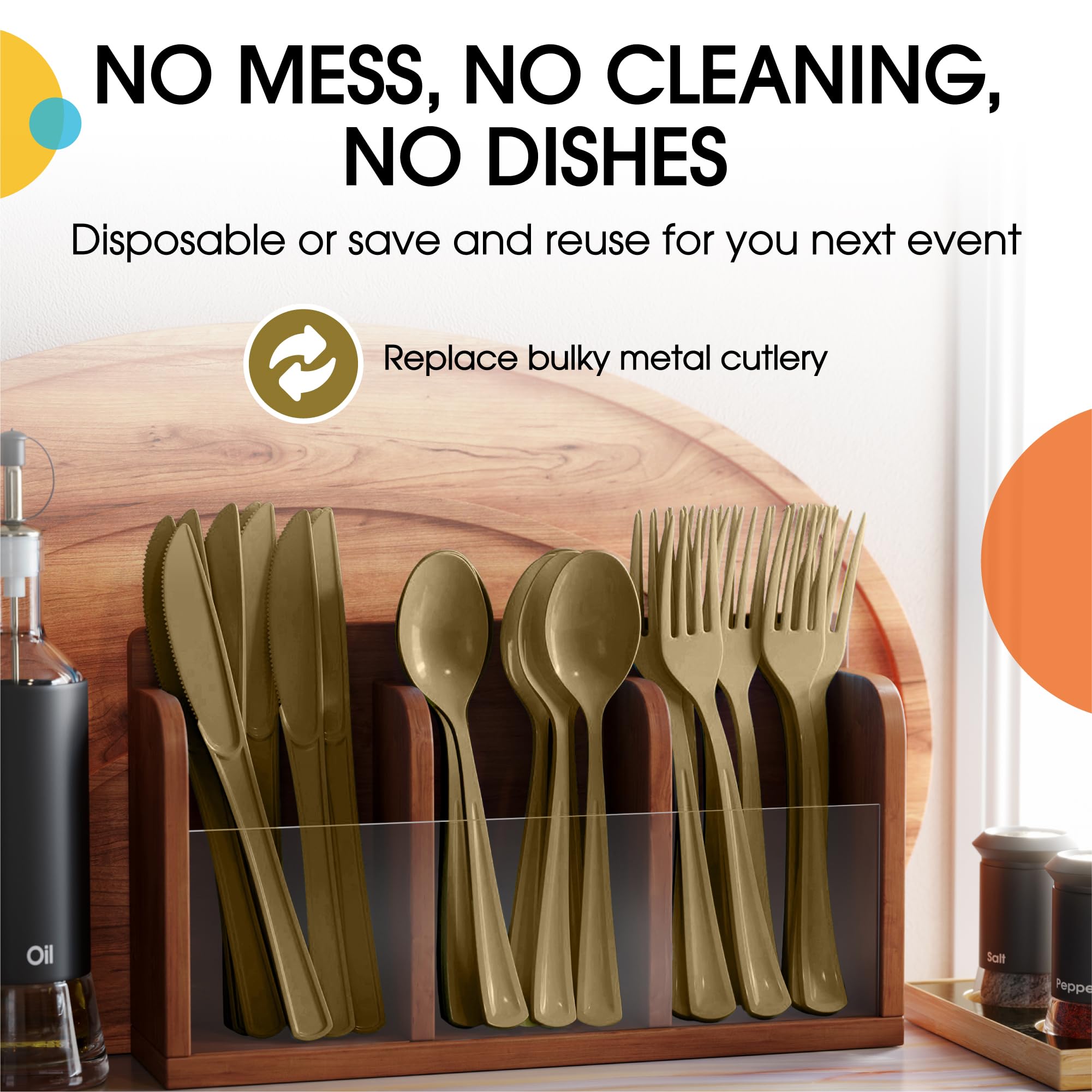200-Pack Gold Plastic Forks - Heavy Duty Disposable Cutlery Set for Parties, Weddings, BBQs & Events - Elegant Flatware & Tableware Supplies