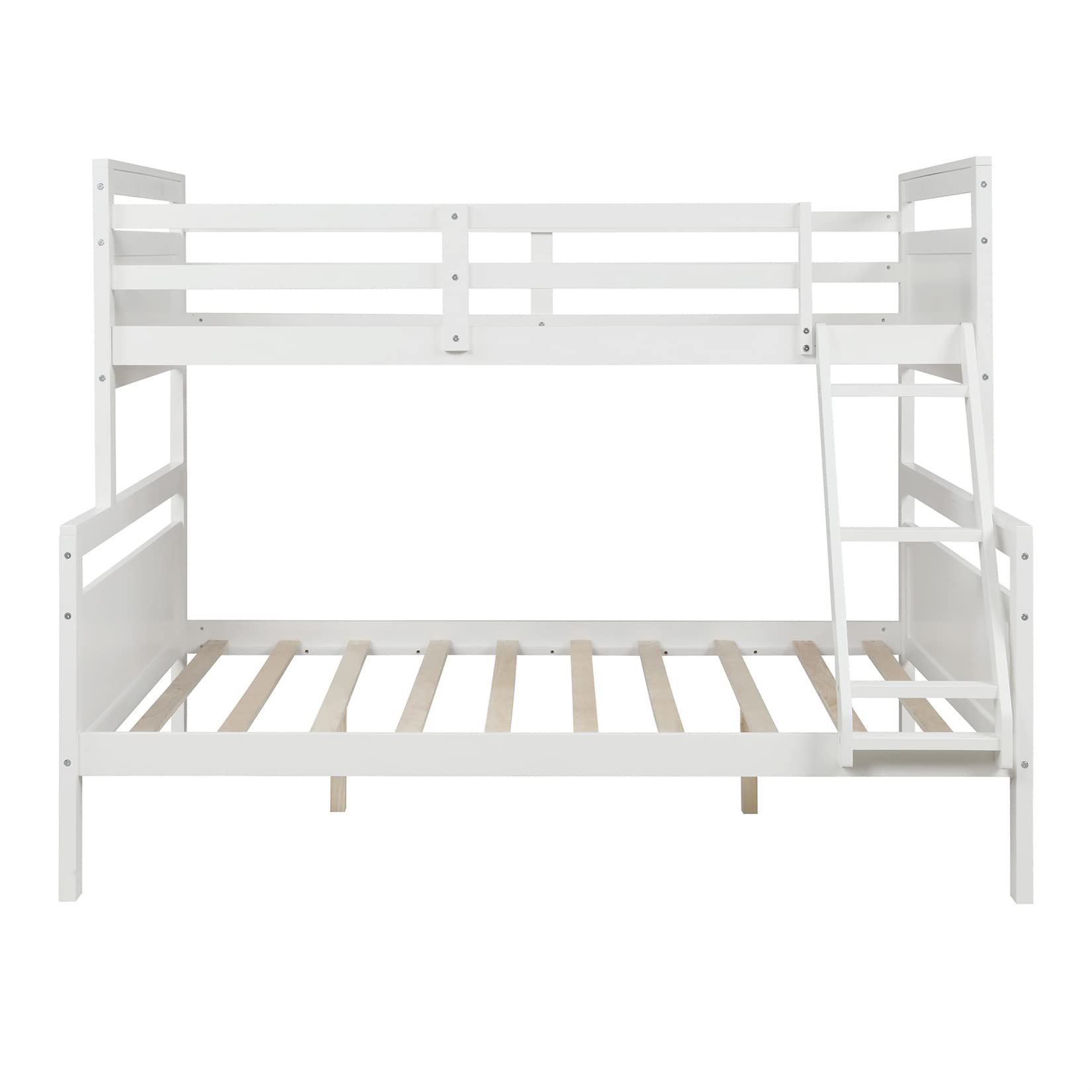 Harper & Bright Designs Twin Over Full Bunk Bed - Convertible Wooden Bunk Bed Frame for Kids, Teens & Adults - Splits into 2 Separate Beds - Space-Saving Solution for Small Bedrooms, Guest Rooms & Vacation Homes - White
