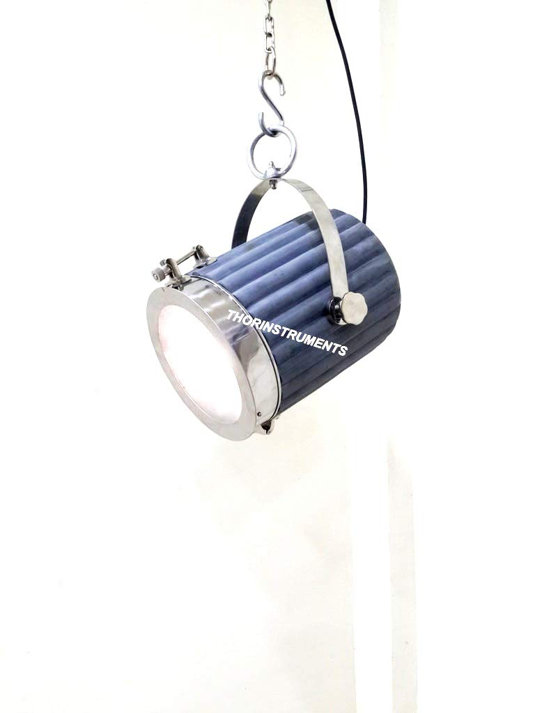 THOR INSTRUMENTS Nautical Grey Wooden Pendant Lamp - Vintage Ceiling Hanging Light for Living Room, Bedroom & Dining Room - Rustic Home Decor Gift Idea