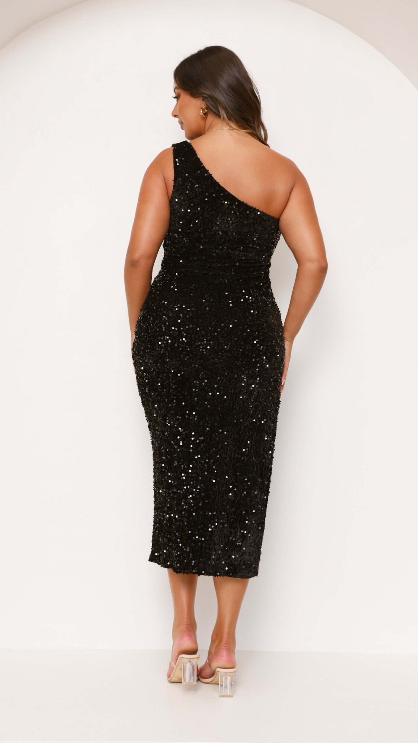 Anna Maxi Dress - Elegant Black Sequin Evening Gown for Women | Perfect for Parties, Weddings & Special Occasions