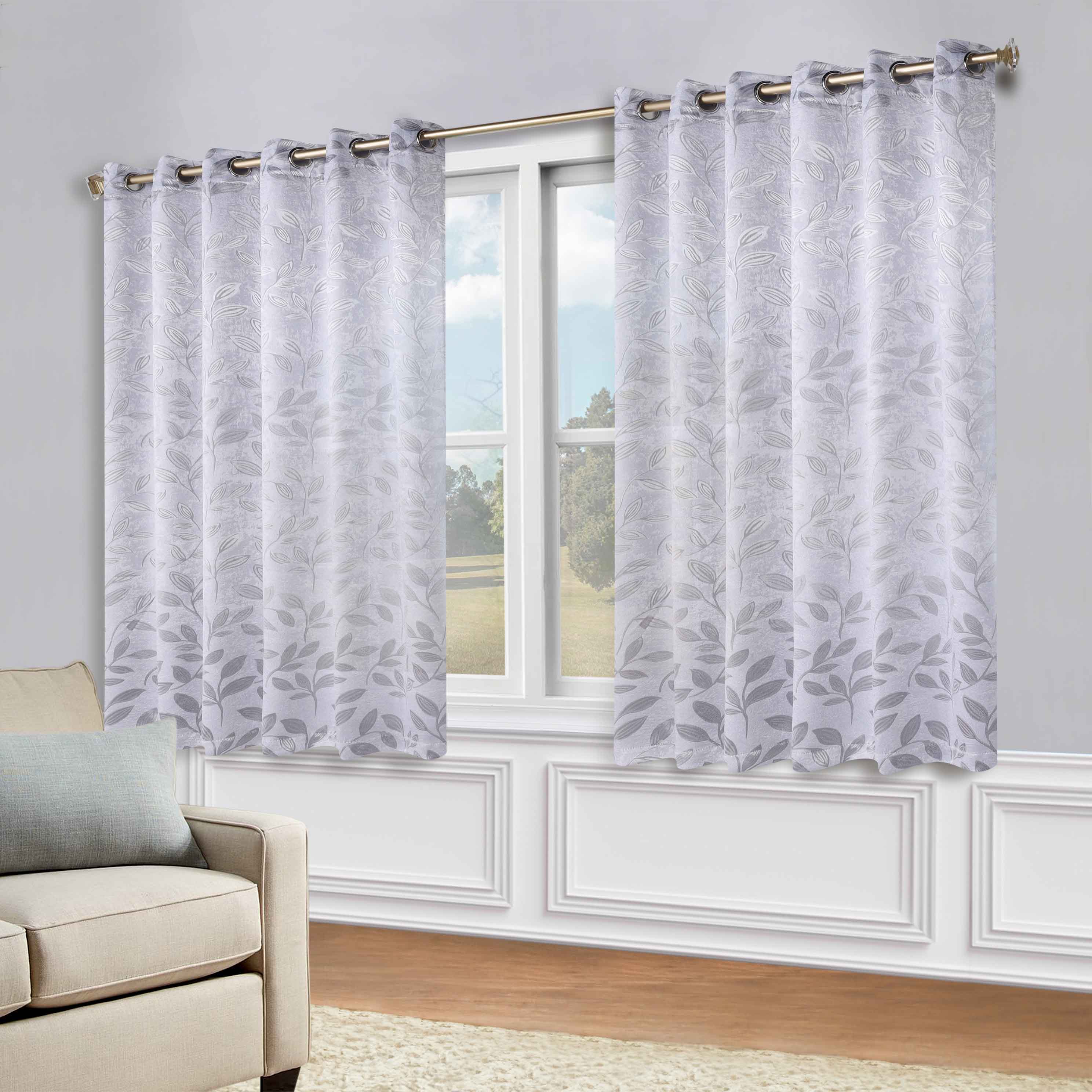 Leaves Grommet Blackout Curtains Set of 2 - Thermal Insulated Room Darkening Drapes for Bedroom & Living Room - Noise Reducing Window Treatment for Home Decor