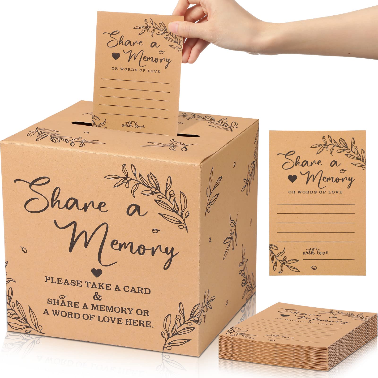 50 Pcs Kraft Memory Cards for Life Events - Funeral, Graduation, Wedding, Bridal Shower, Birthday, Anniversary & Retirement - Guest Book Alternative for Cherished Memories & Keepsakes (Perfect for Scrapbooking & Photo Albums)