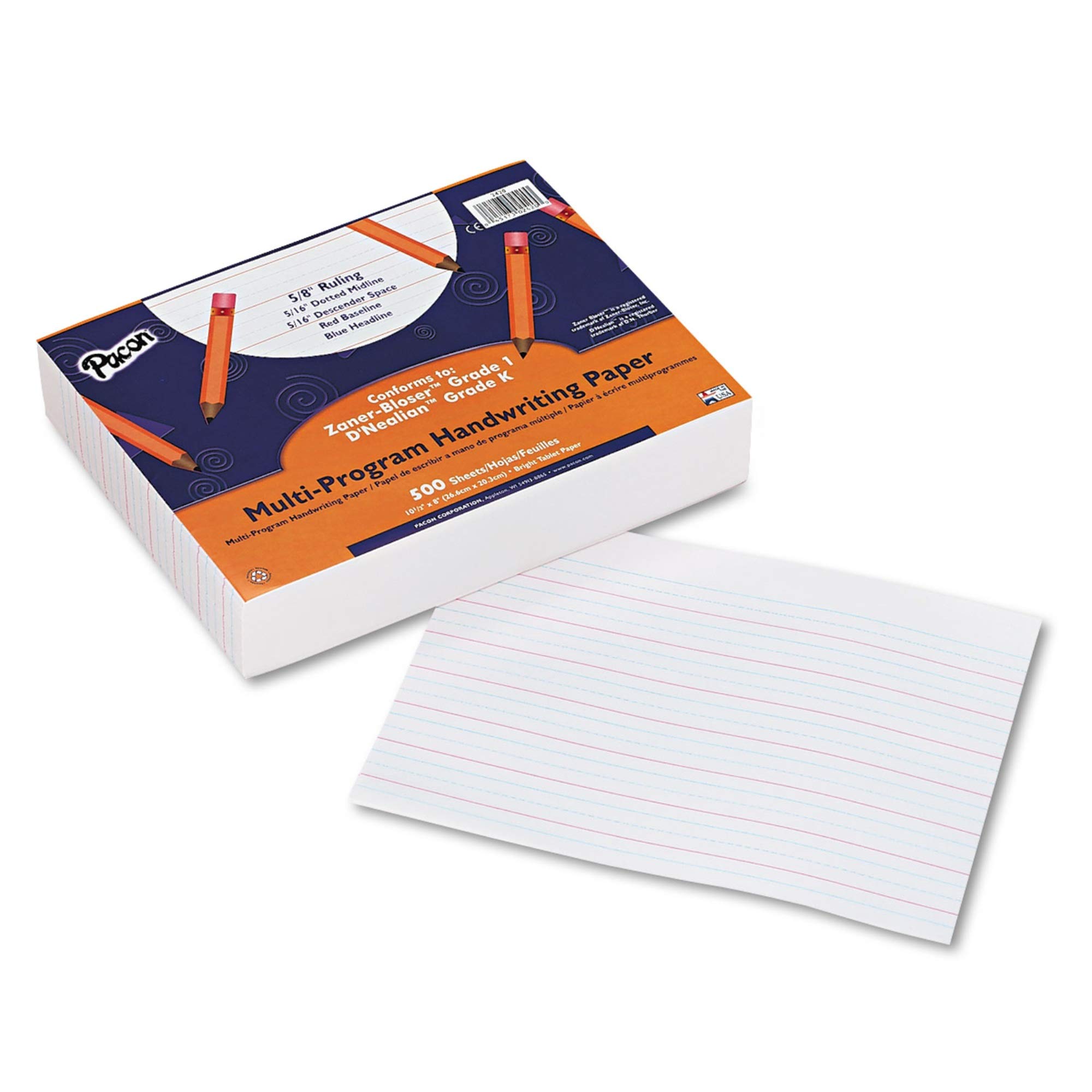Pacon Multi-Program Handwriting Paper - 1st Grade & Kindergarten Writing Practice Sheets with Dotted Midline - Perfect for Classroom, Homeschooling & Early Childhood Education