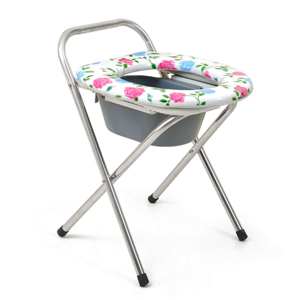 Portable Folding Commode Chair for Elderly & Adults - Lightweight Camping Toilet Seat for Outdoor, Travel & Home Use - Comfortable Potty for Kids & Seniors with Non-Slip Feet (Ideal for Camping, RV Trips & Mobility Assistance)