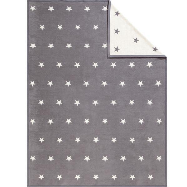 Premium Ibena Atlanta Grey Star Luxury Blanket - Ultra Soft & Warm Cashmere-Like Throw for Bed, Sofa & Couch - Perfect for Cozy Nights, Gifts & Home Decor