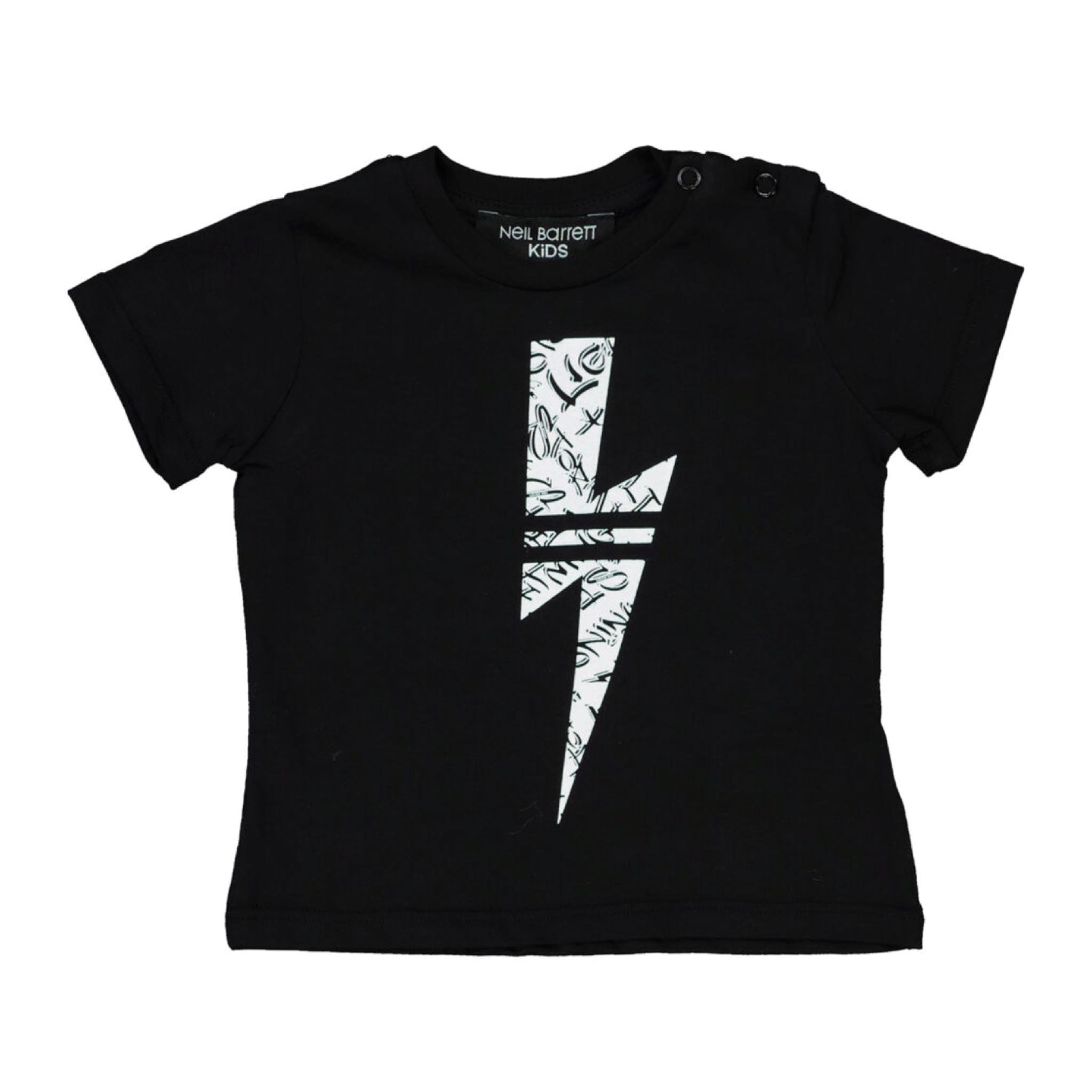 Kids Neil Barrett Black Logo Tee - Stylish Graphic T-Shirt for Boys & Girls | Perfect for Casual Wear, School & Family Outings