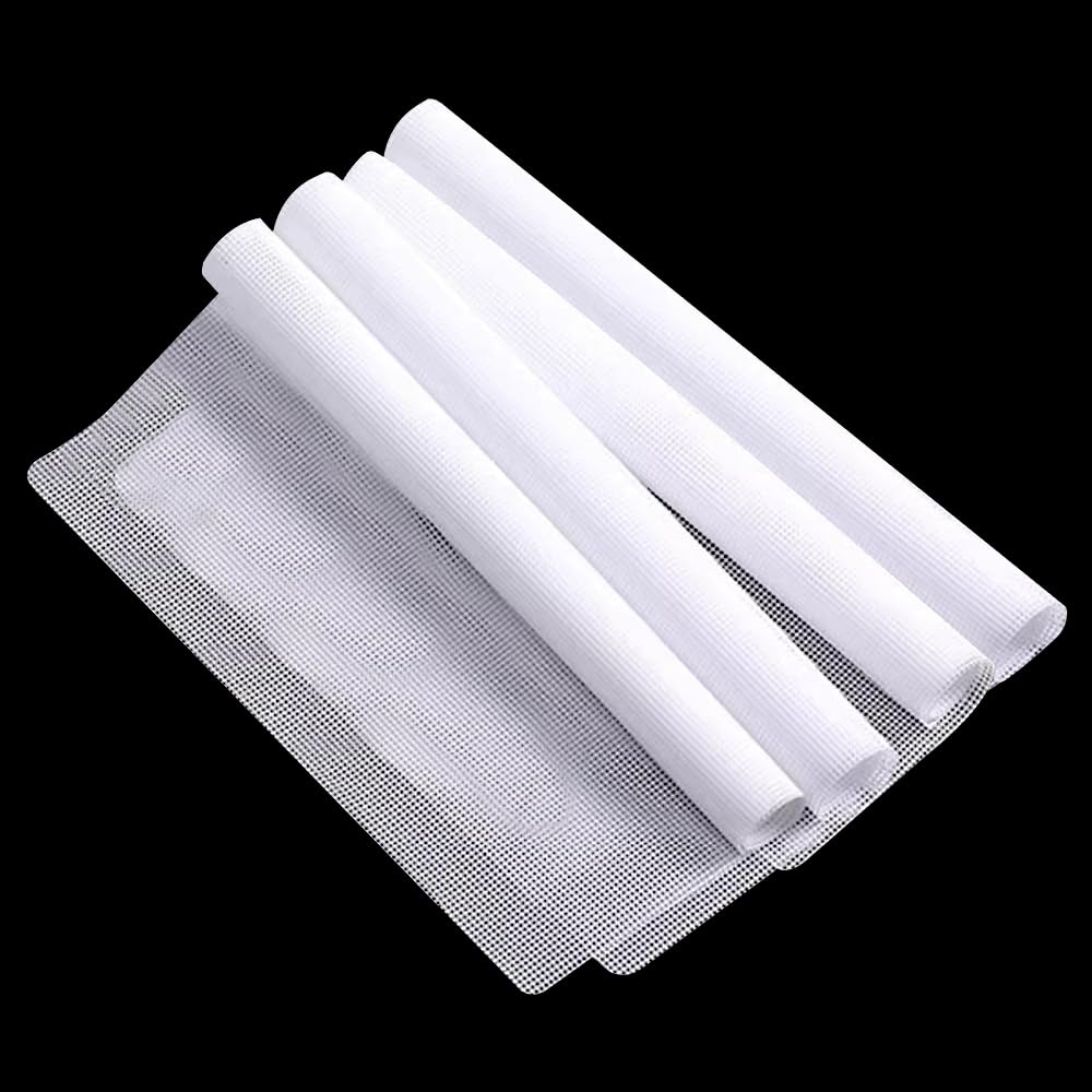 4 Pack Reusable Silicone Dehydrator Sheets - Non-Stick Food & Fruit Dryer Mats, 9.45 x 9.45 Inch for Dehydrators, Ovens & Air Fryers - Perfect for Drying Fruits, Vegetables, Herbs & Jerky