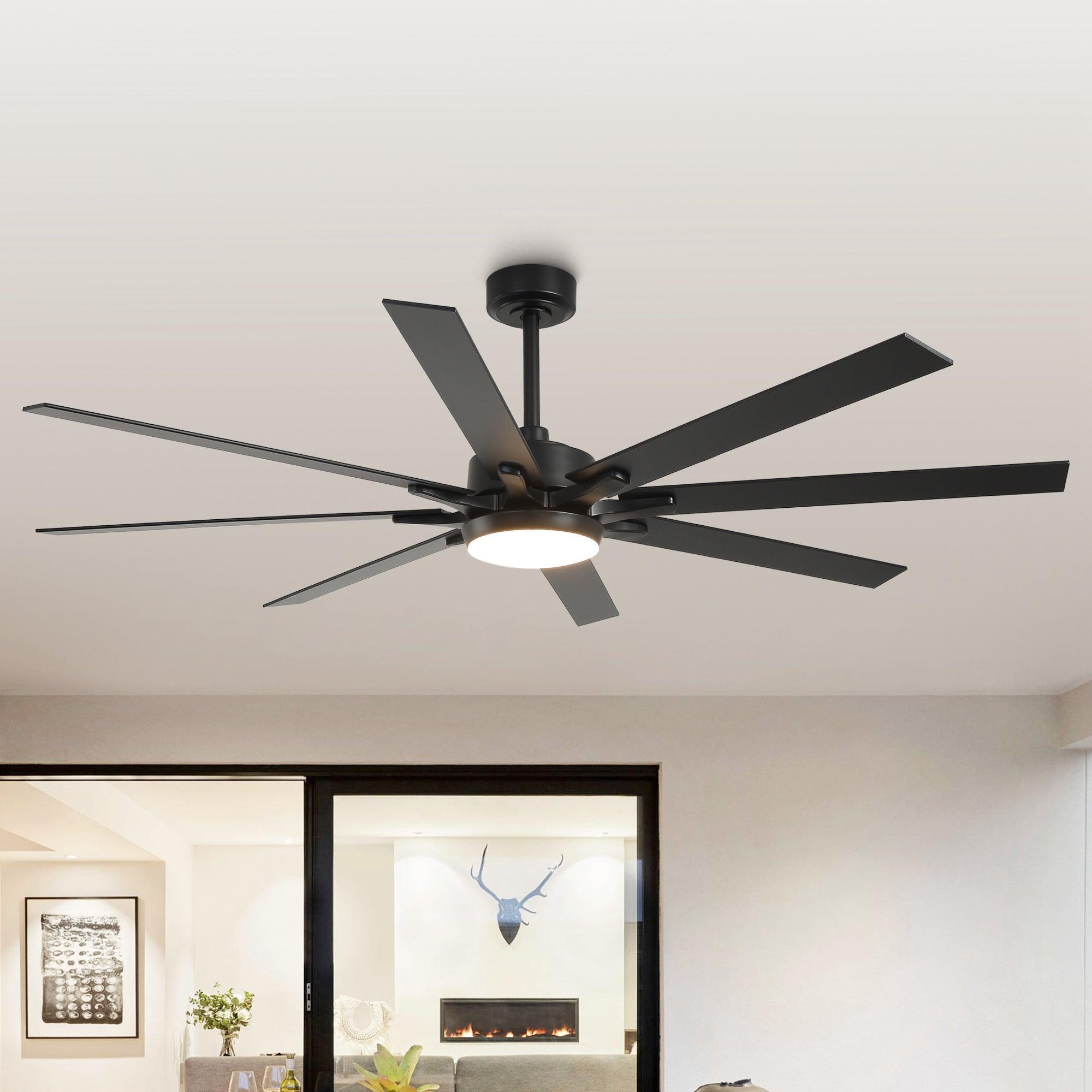 65 Inch Teresa Modern Double Sided Blades Ceiling Fan with Remote Control and LED Light - Perfect for Living Room, Bedroom, and Outdoor Patio Cooling