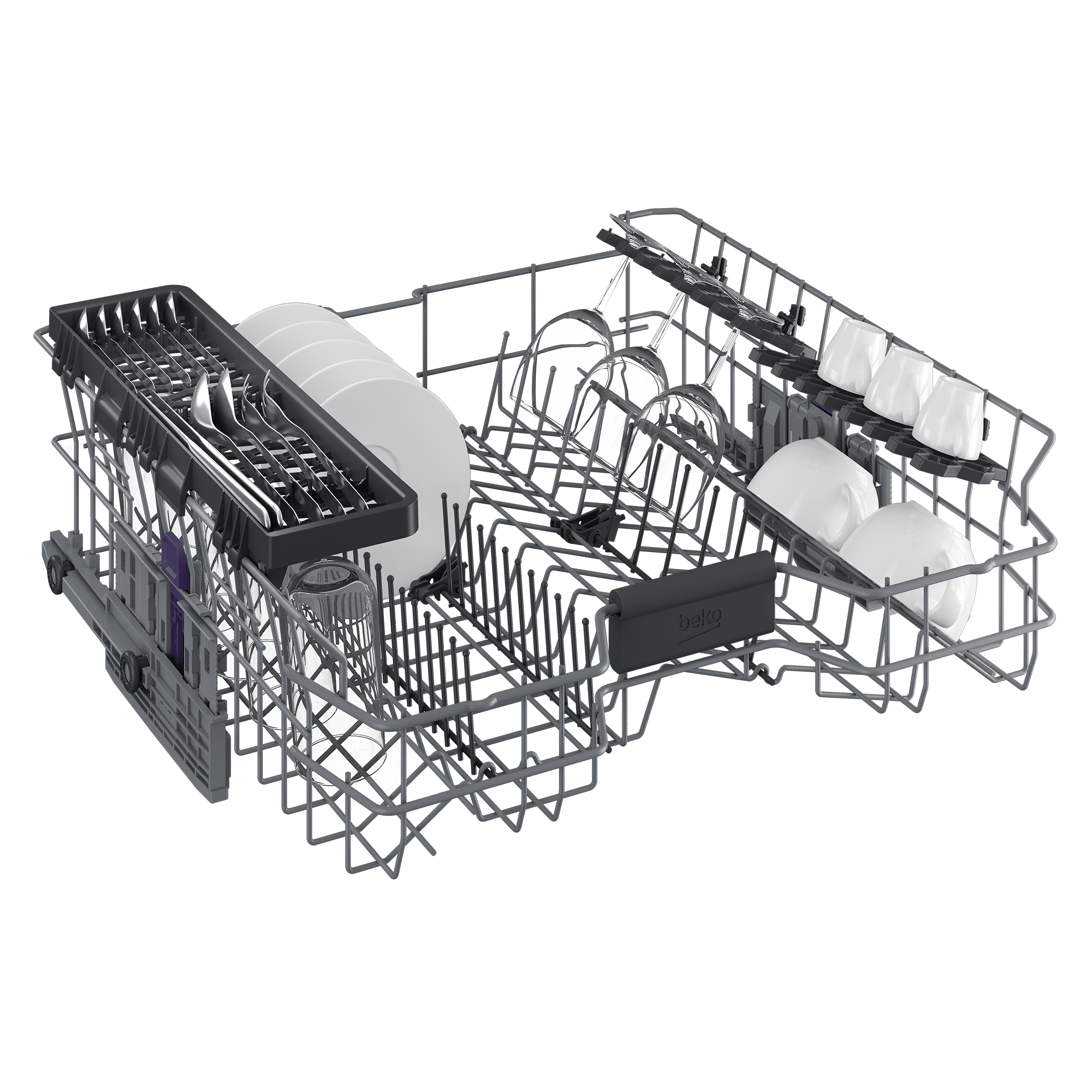 Beko DDT36430X 14 Place Settings Stainless Steel Dishwasher - Ultra Quiet 45 dBA, Top Control Panel for Modern Kitchens | Perfect for Large Families & Entertaining Guests