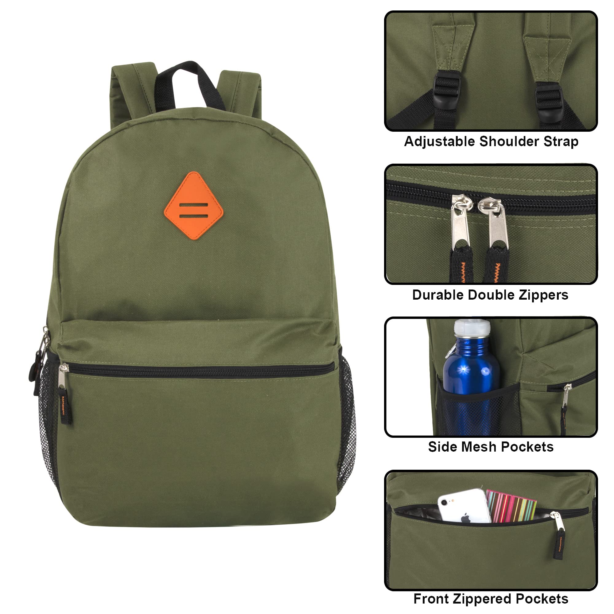 24 Pack Wholesale 19 Inch Trail Maker Backpacks - Bulk School Bags for Kids & Adults - Durable Backpacks for Nonprofits, Students, Hiking & Daily Use
