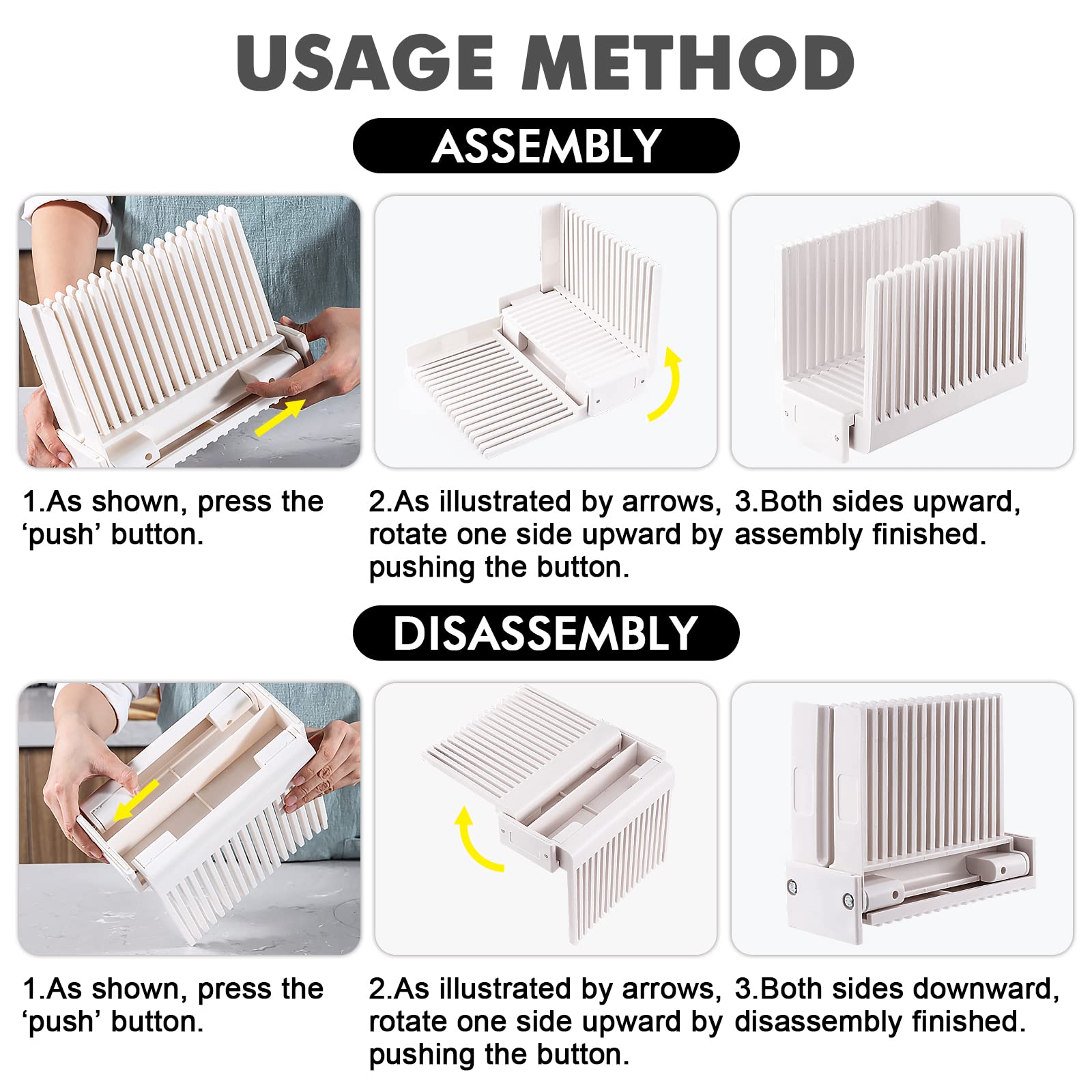 Stainless Steel Bread Slicer for Homemade Bread, Loaf & Bagels | Foldable & Compact Bread Cutting Guide | BPA-Free, Easy to Clean | Perfect for Kitchen, Camping & Picnics
