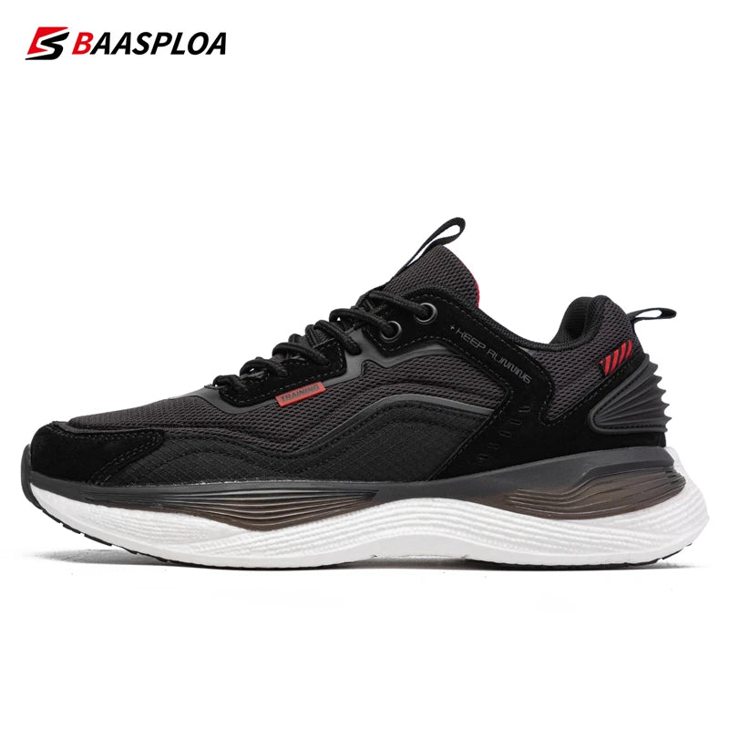 Baasploa Men's Lightweight Breathable Running Shoes - Non-Slip Spring Outdoor Sports Sneakers for Jogging, Gym & Daily Wear