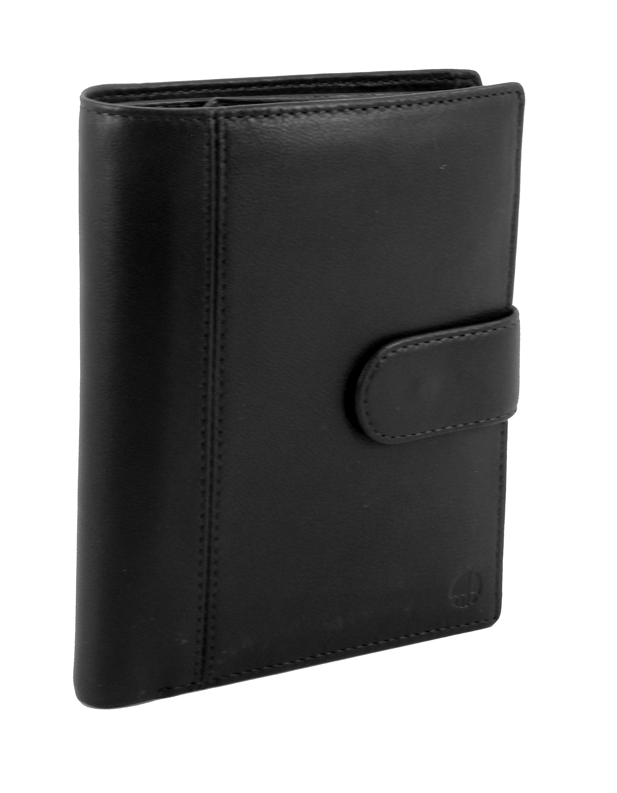 Genuine Sheep Leather Passport Wallet & Travel Organizer - RFID Blocking Family Size Smart Holder for Men & Women (Noir Black) | Perfect for Airports, Vacations & International Trips