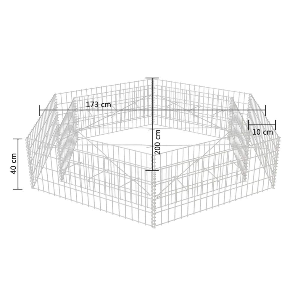 Tidyard Gabion Basket Planter - Hexagonal Raised Garden Bed for Vegetables & Flowers - Heavy Duty Steel Construction (78.7x68.1x15.7 inches) - Perfect for Outdoor Landscaping, Patio Decor & Backyard Gardening