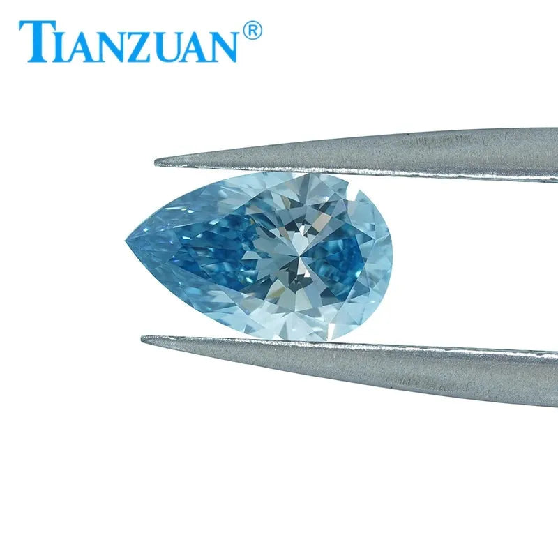 1.24ct VVS1 Lab Grown CVD Diamond - Fancy Intense Blue Pear Shape 2EX Loose Gemstone with GEMID Certification | Perfect for Engagement Rings, Earrings & Custom Jewelry Designs