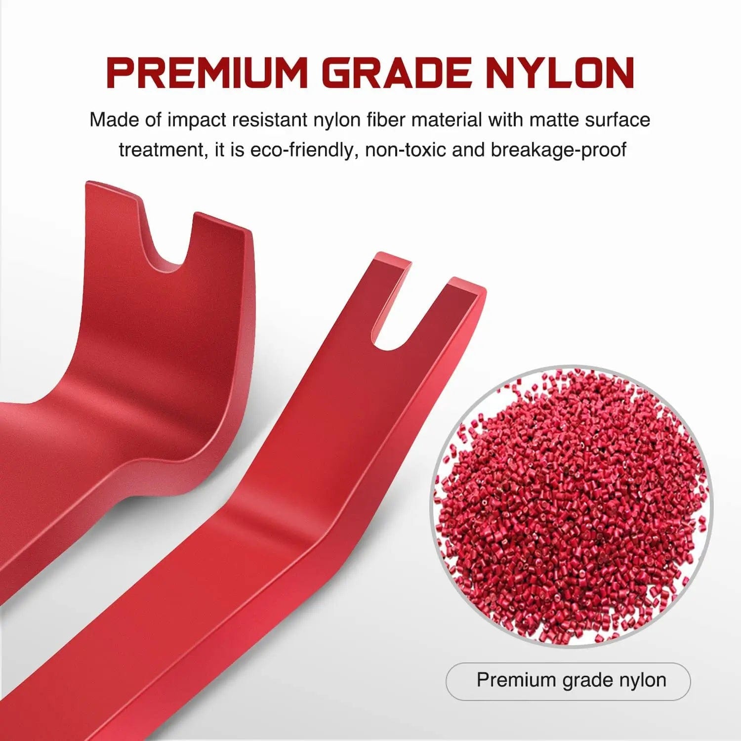 5-Piece Auto Trim Removal Tool Set - Red - Perfect for Car Interior Panel & Dashboard Repair, DIY Auto Detailing, and Vehicle Maintenance