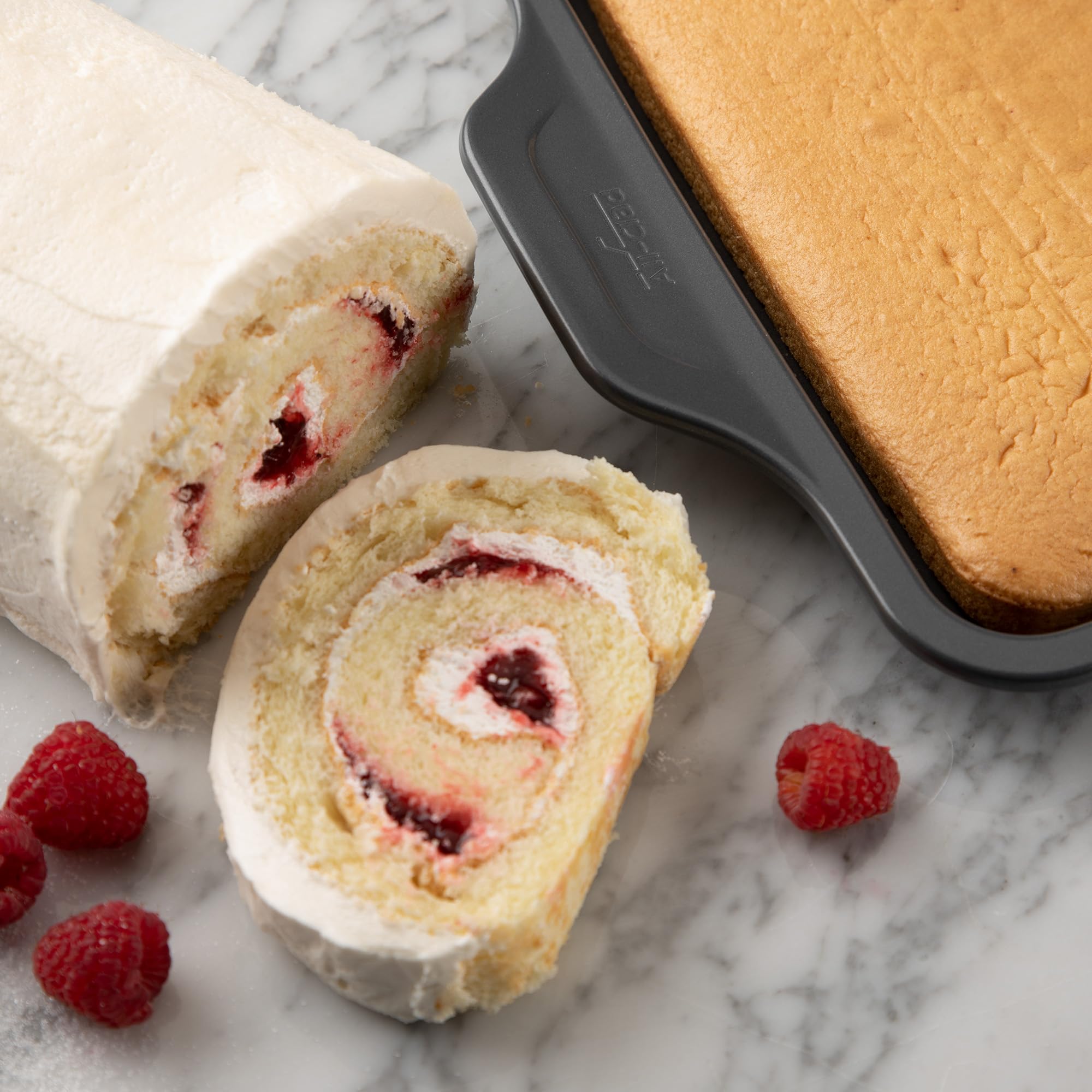 All-Clad Pro-Release Nonstick 10x15 Inch Baking Sheet Set - Oven Safe Up to 450°F, Includes Jelly Roll Pan, Cookie Sheet, Muffin Pan, Cooling Rack, Round Cake Pan & Loaf Pan - Perfect for Baking, Roasting & Meal Prep