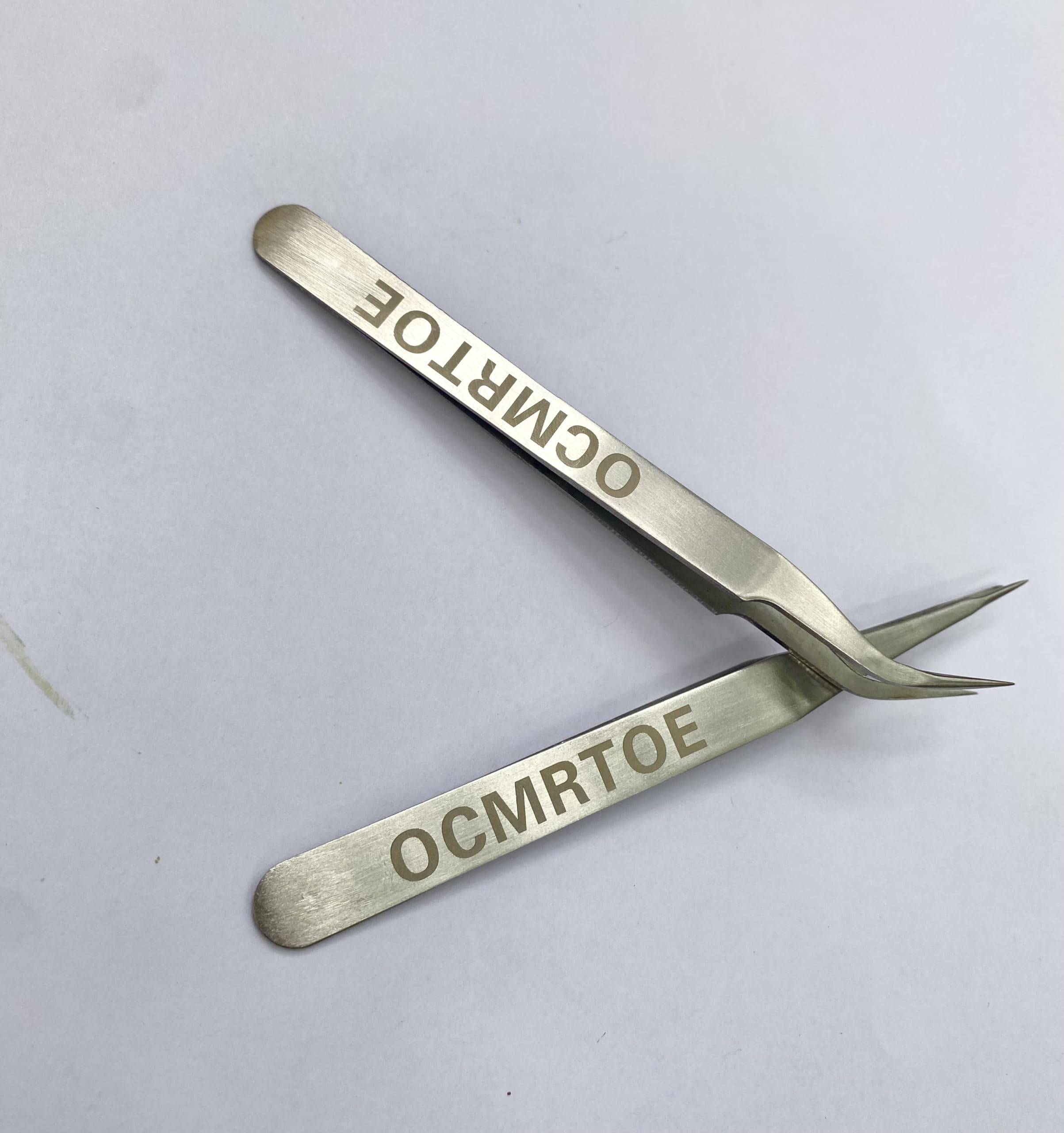 2PCS OCMRTOE Precision Tweezers Set - Anti-Static Stainless Steel Curved Tweezers for Electronics, Lab Work, Jewelry Making, Crafts & Soldering - Perfect for DIY Projects, Watch Repair & Eyebrow Grooming