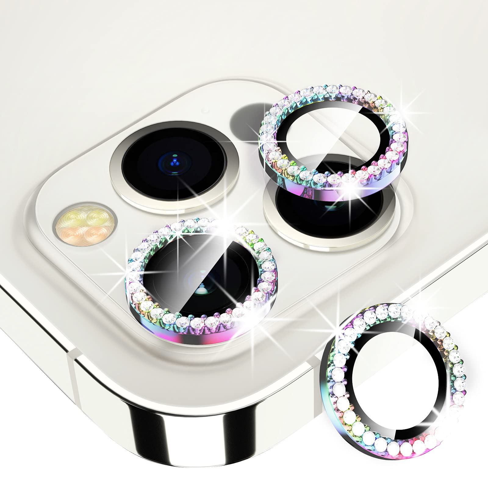 Xfilm iPhone 12 Pro Max Camera Lens Protector - 9H Hardness Scratchproof Cover with Bling Diamond Ring, Stylish Case-Friendly Phone Accessories (For iPhone 12 Pro Max) - Perfect for Daily Use, Travel & Photography Protection