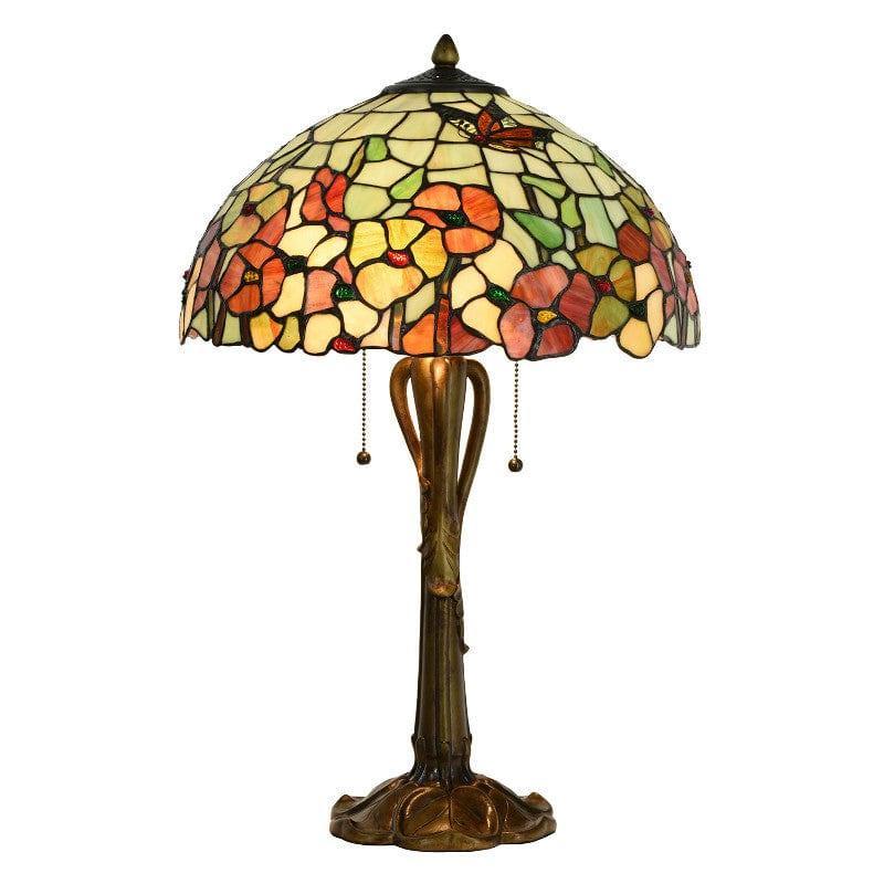 Leighfield Tiffany Table Lamp - Handcrafted Stained Glass Lamp for Living Room, Bedroom & Office Decor - Vintage Tiffany Style Lighting Direct