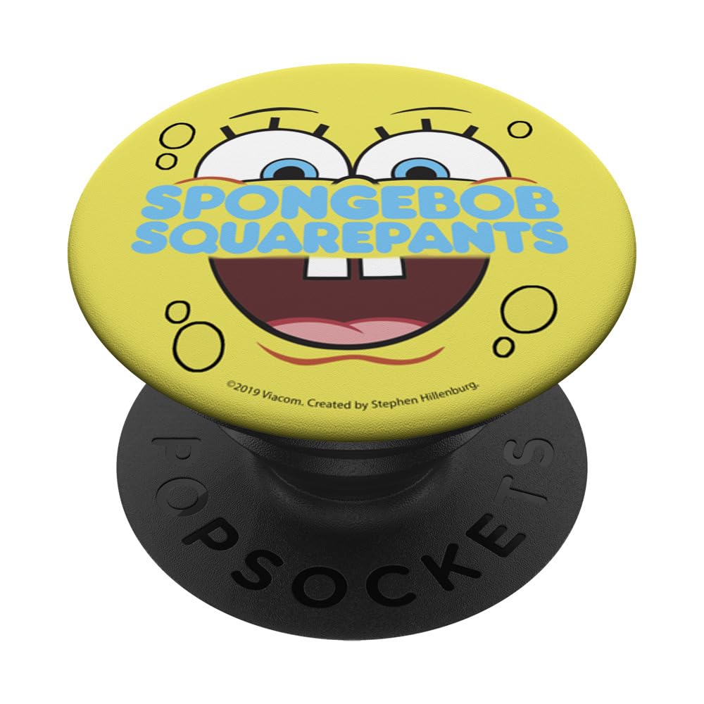SpongeBob SquarePants Happy Big Face Logo PopSockets Standard PopGrip - Swappable Phone Grip & Stand for iPhone, Samsung & Smartphones - Perfect for Selfies, Gaming & Daily Use