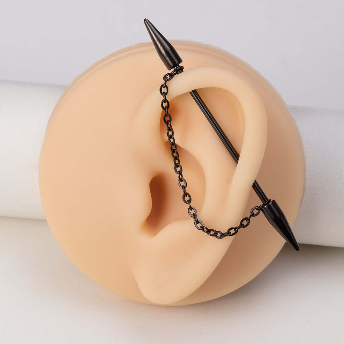 Industrial Barbell Ear Piercing Jewelry - 14G Surgical Steel Chain Ear Barbell | IN0029 | Perfect for Cartilage, Helix, and Industrial Piercings