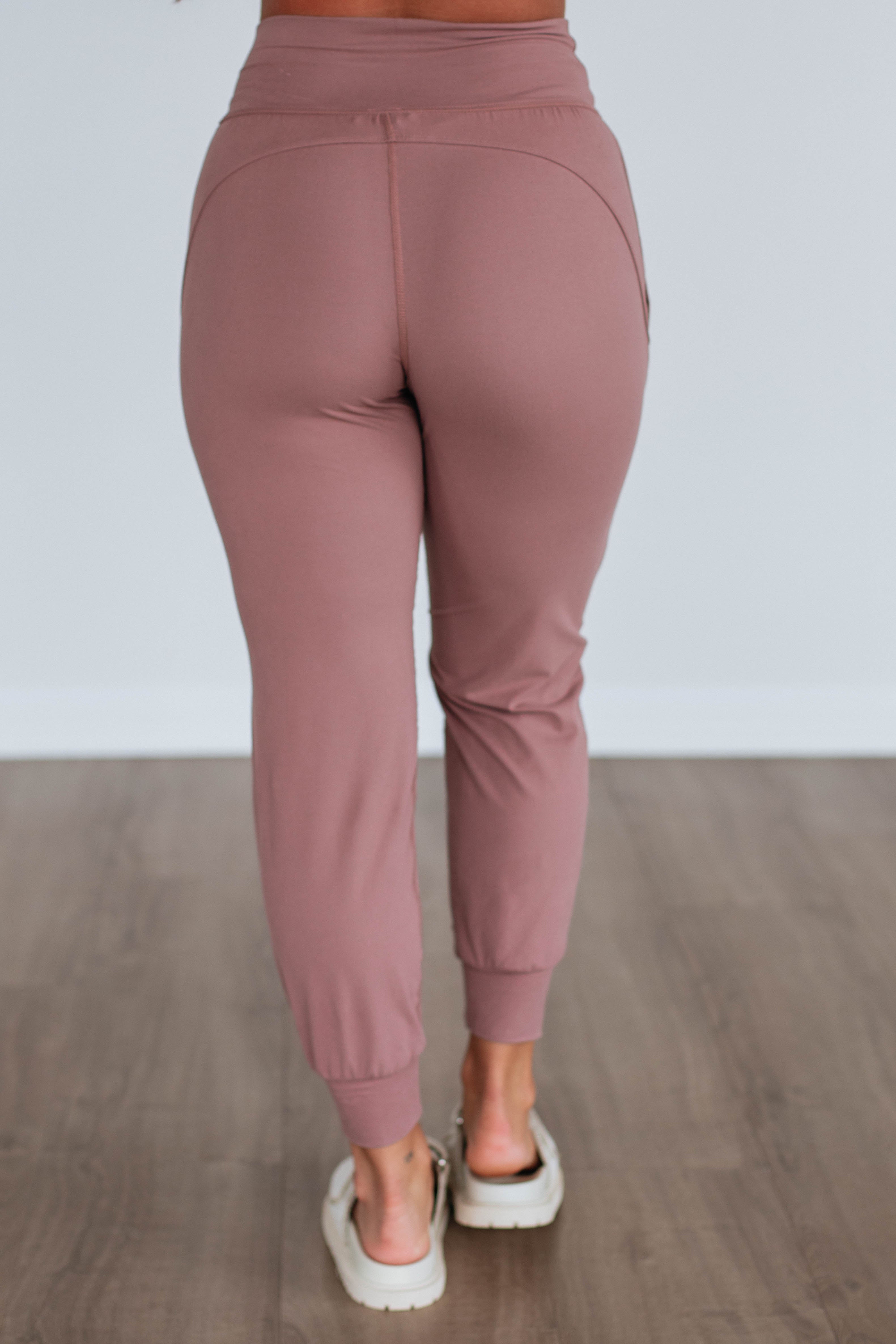 Cloud Nine Joggers for Women - Soft High Waisted Lounge Pants in Dusty Mauve | Comfortable Yoga Pants for Home, Workout & Casual Wear