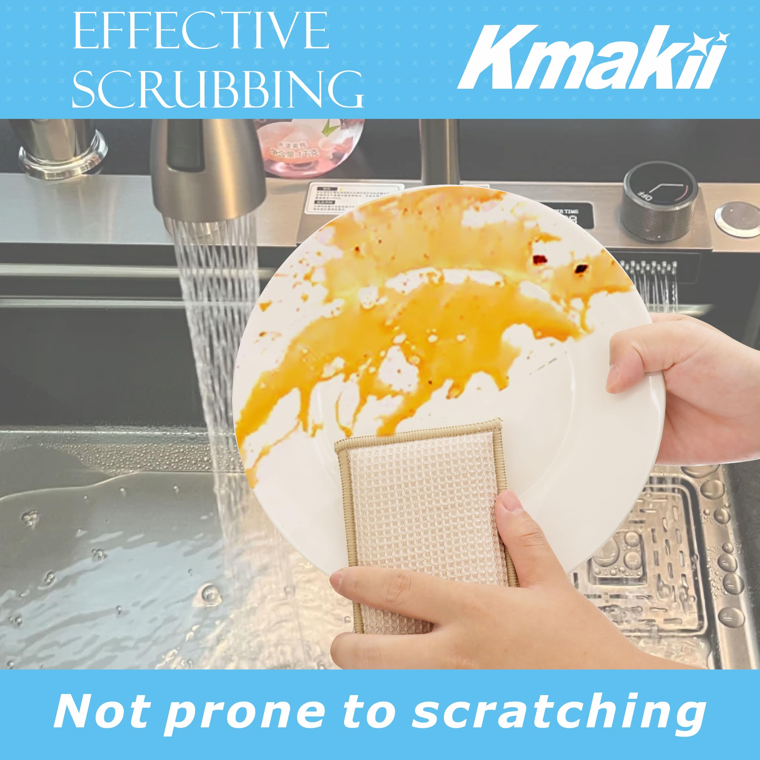 **KMAKII Eco-Friendly Bamboo Kitchen Sponges – Super Absorbent, Durable Dish Sponges for Cleaning – Pack of 12 – Perfect for Washing Dishes, Countertops & Stainless Steel**