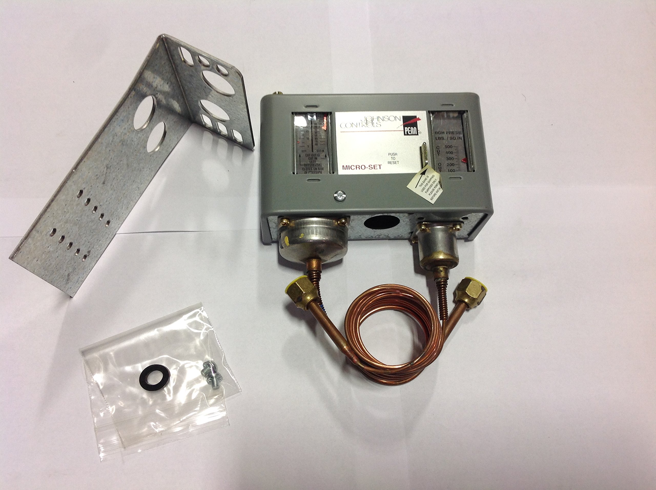 Johnson Controls P70MA-18C Dual Pressure Control Switch - SPST, HVAC System Pressure Regulator for Air Conditioning & Refrigeration Units | Commercial & Industrial Use