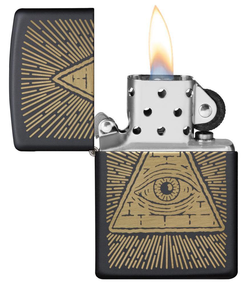 Eye of Providence Black Matte Design - Gothic Jewelry & Accessories for Men and Women - Perfect for Halloween, Cosplay, and Occult Fashion