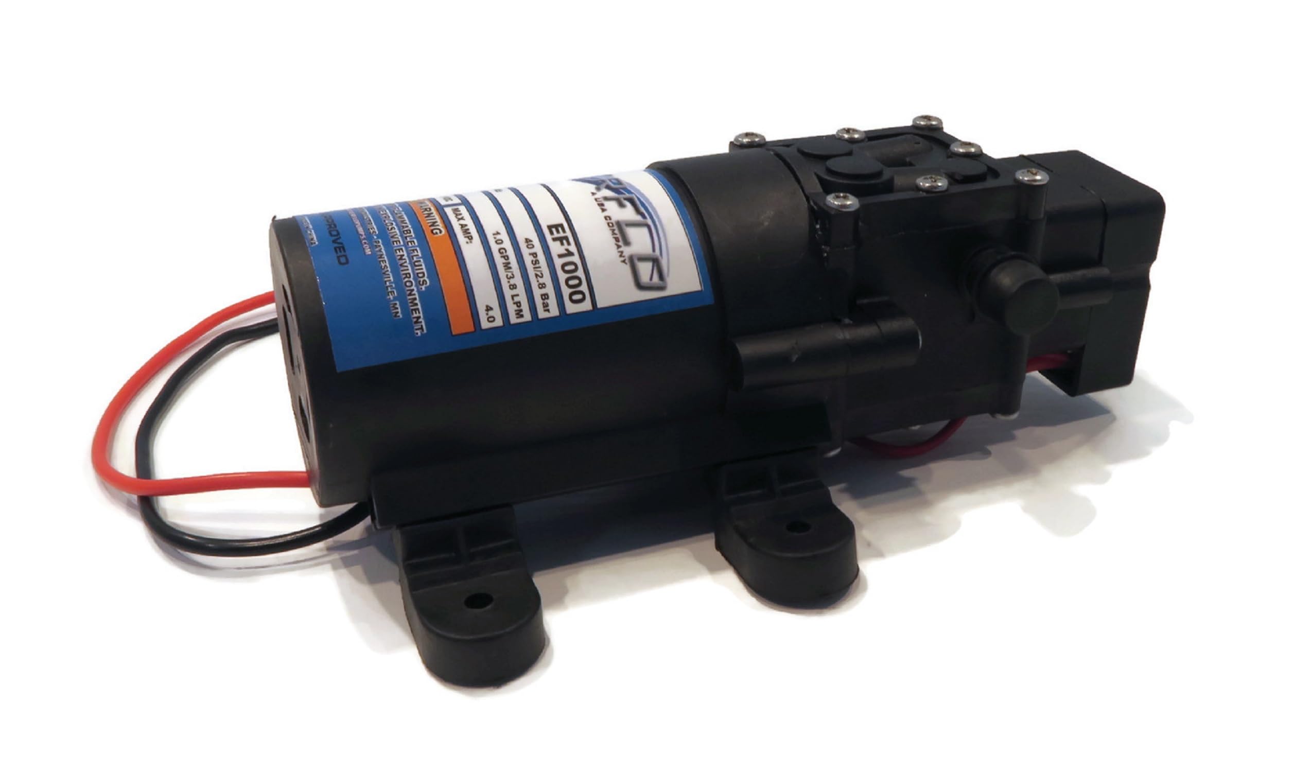 Everflo EF1000 12V Diaphragm Water Pump 1.0 GPM (4 Pack) - OEM Replacement for RV, Marine & Off-Grid Water Systems | Durable & Quiet Water Transfer Solution