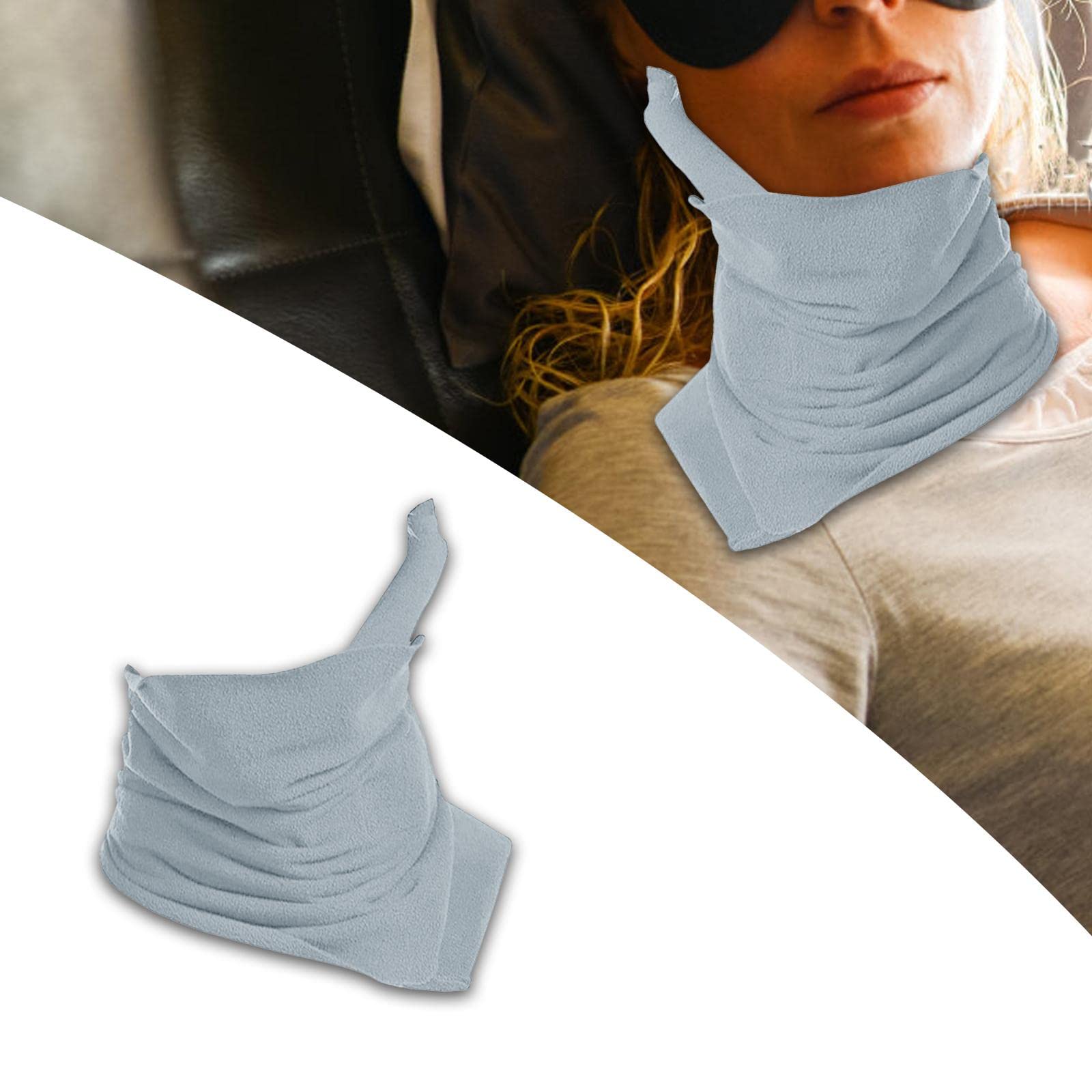 THE STYLE SUTRA® Adjustable Airplane Travel Neck Pillow - Light Gray Memory Foam Head Support Cushion for Long Flights, Road Trips & Office Napping | Travel Accessories | Luggage Equipment