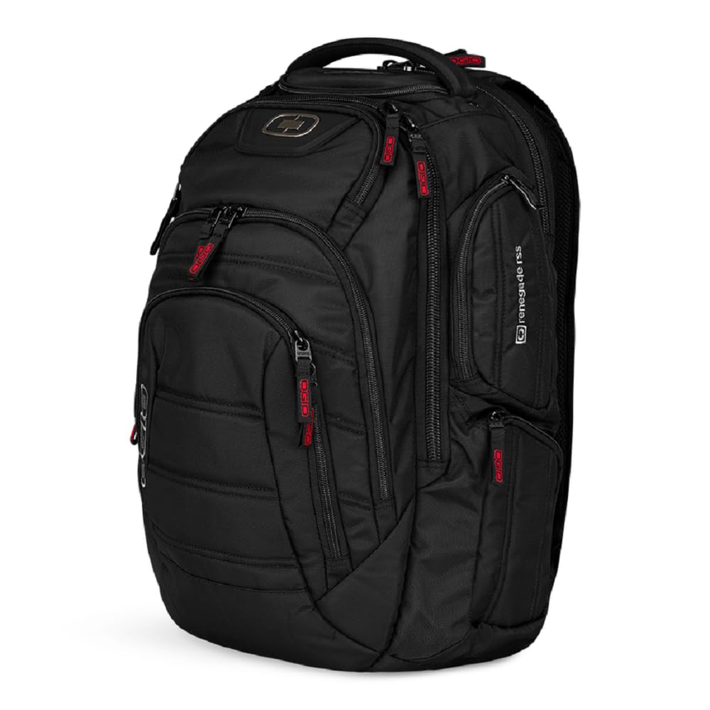 OGIO Renegade Backpack - Large Durable Laptop Backpack for Men & Women, Water-Resistant Travel Backpack with USB Charging Port, Perfect for Work, School, College, Hiking & Outdoor Adventures (Black)