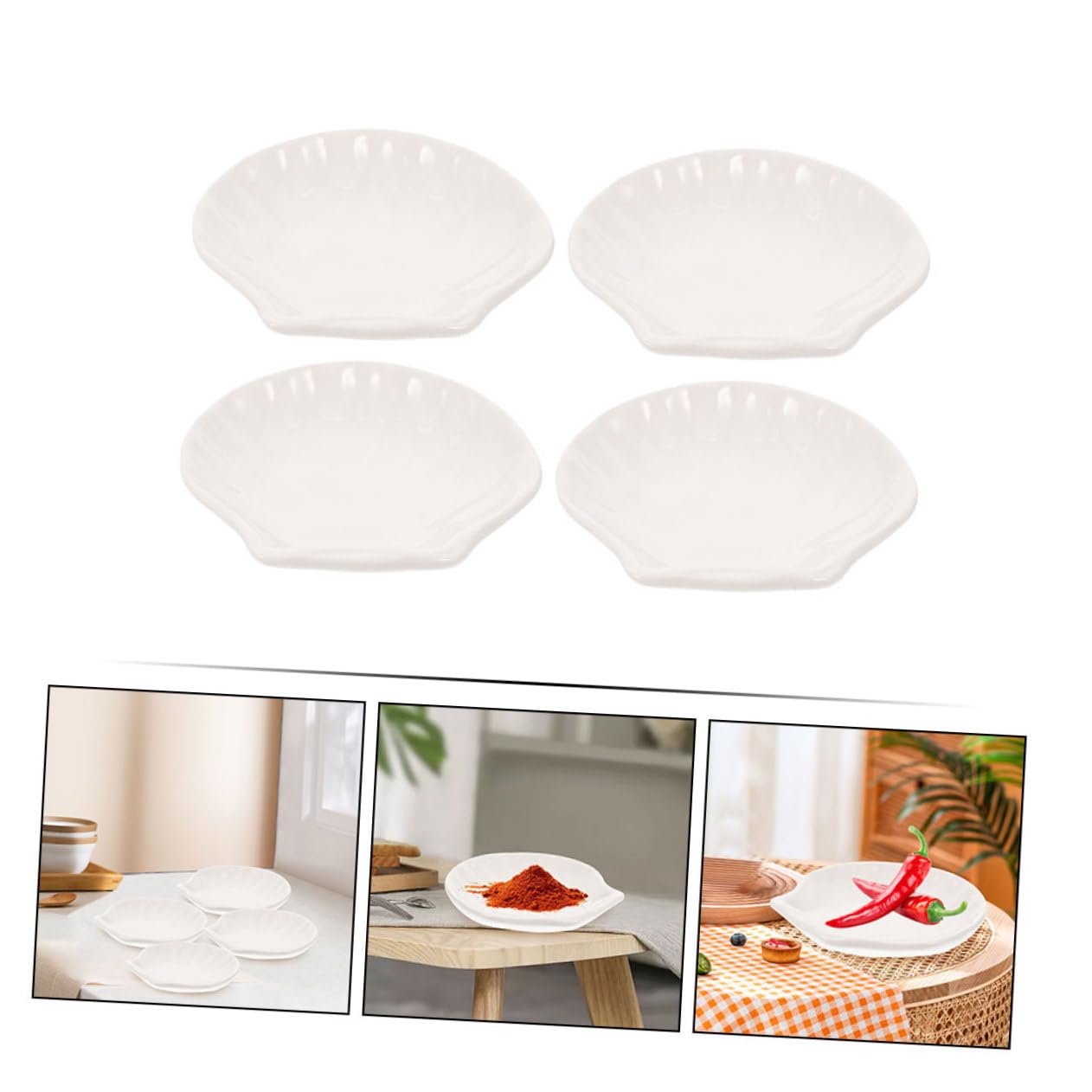 Premium Ceramic Tea Bag Holders & Coasters Set of 4 - Shell Design Tea Rest for Loose Leaf & Bagged Tea - Perfect for Tea Rooms, Restaurants, and Home Tea Ceremonies