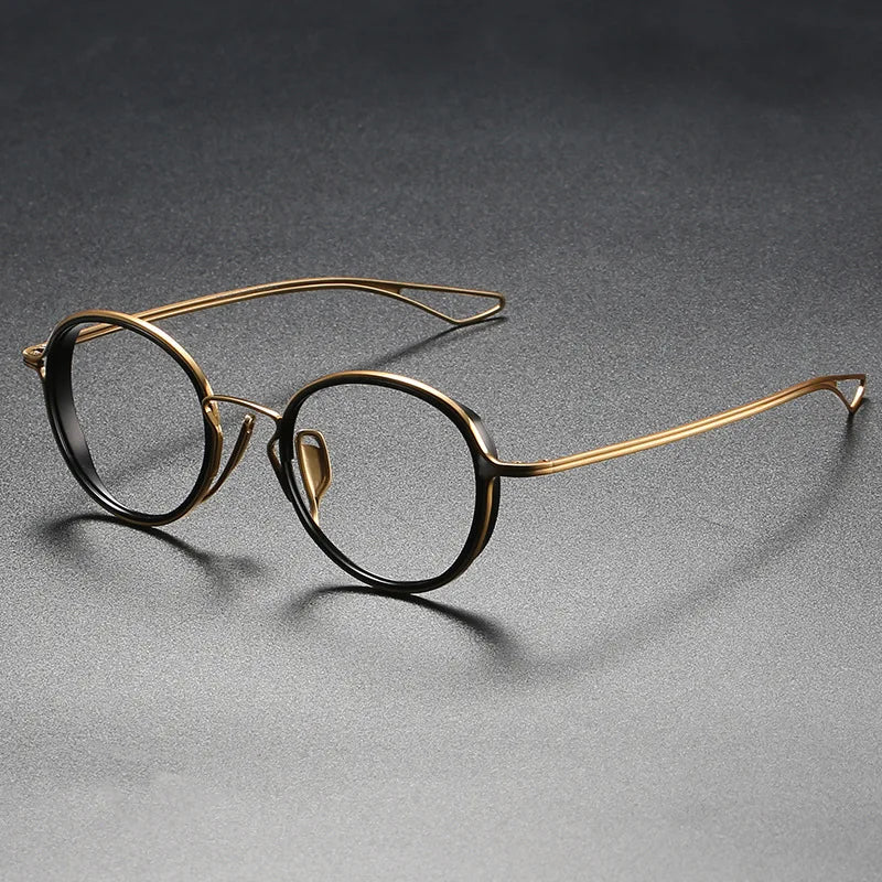 Unisex Full Rim Oval Round Titanium Eyeglasses Frame 42410 - Lightweight Durable Glasses for Men & Women - Perfect for Reading, Driving & Everyday Use