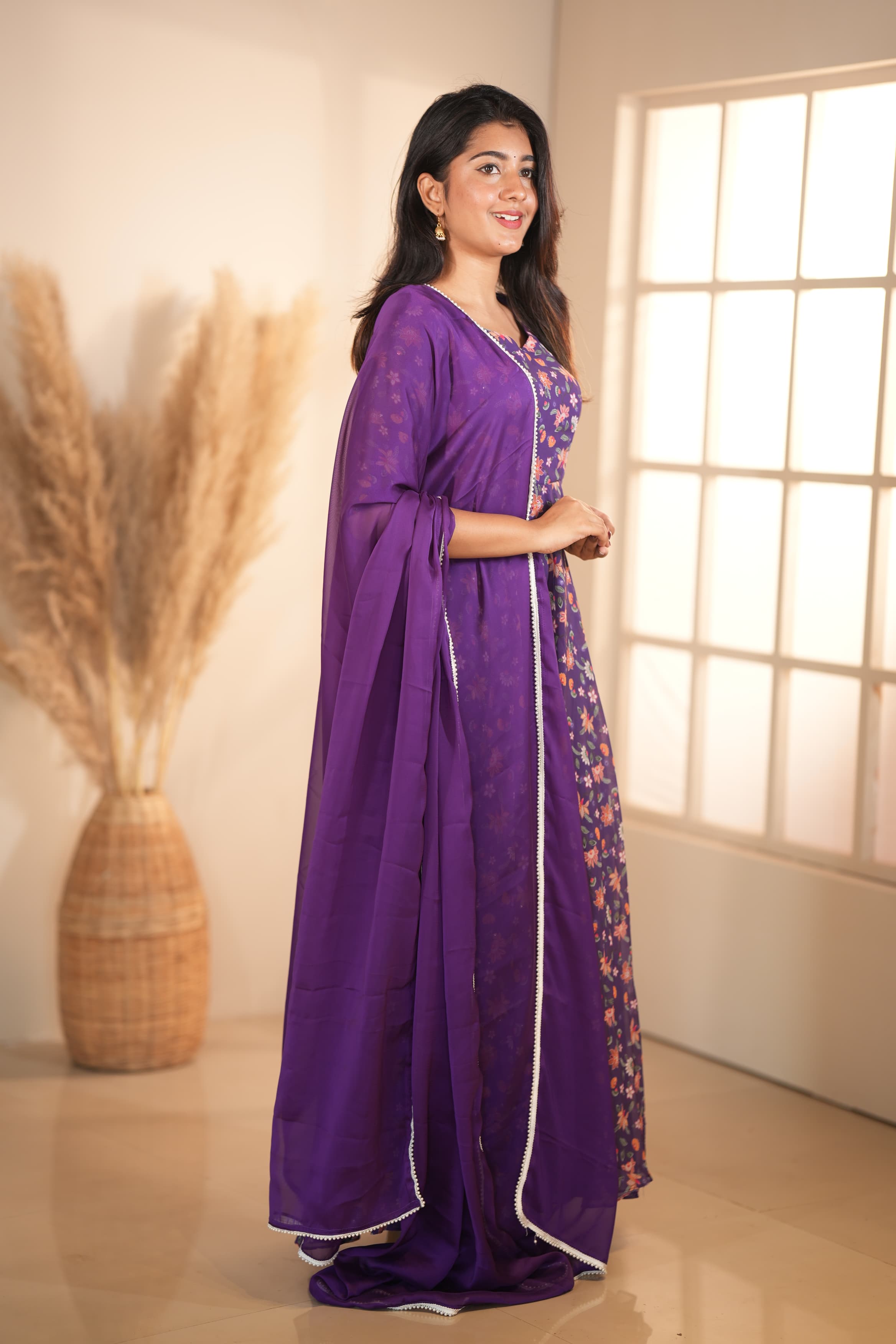 DD599 Malarini Version 2 Floral Anarkali Dress - Elegant Pakistani Party Wear for Women - Perfect for Weddings, Festivals & Special Occasions