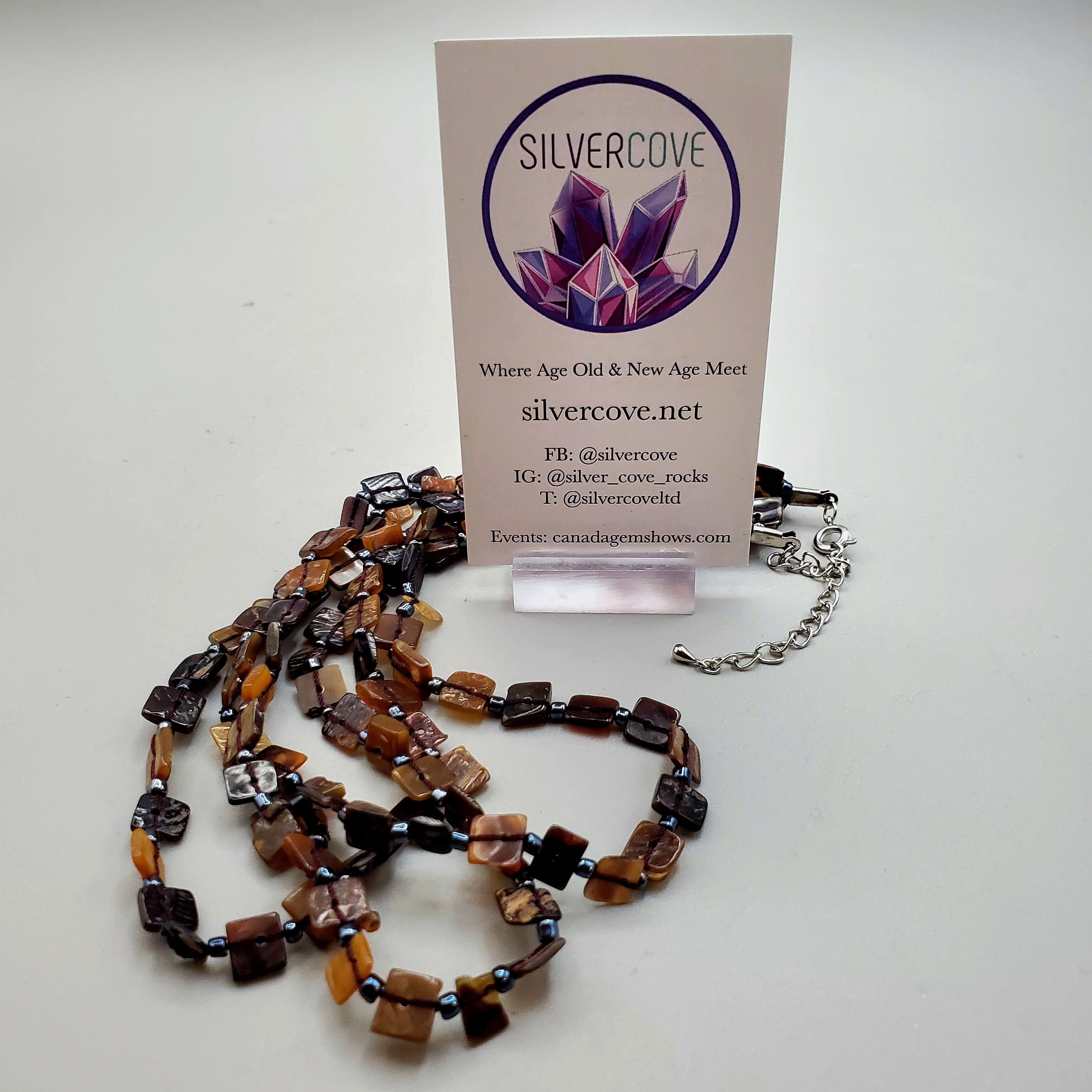 Handmade Carved Shell and Hematite Beaded Necklace for Women - Boho Beach Jewelry, Perfect for Summer Vacations & Layering