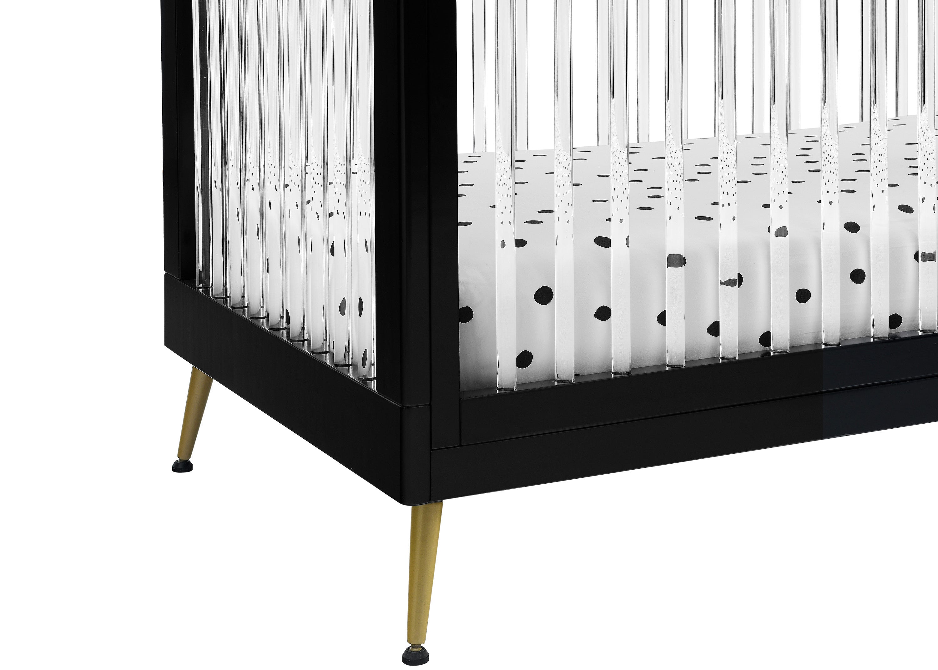 Sloane 4-in-1 Convertible Acrylic Baby Crib - Toddler Bed & Daybed - Nursery Furniture for Modern Homes