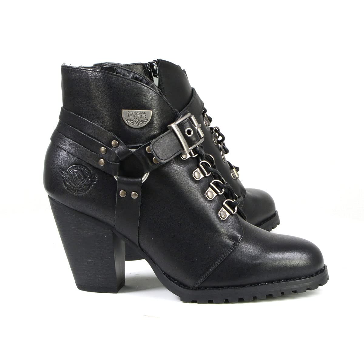 Milwaukee Leather Women's Premium Leather Motorcycle Boots - Classic Biker Style for Casual Riding & Fashion | Durable & Comfortable for Daily Wear & Motorcycle Adventures