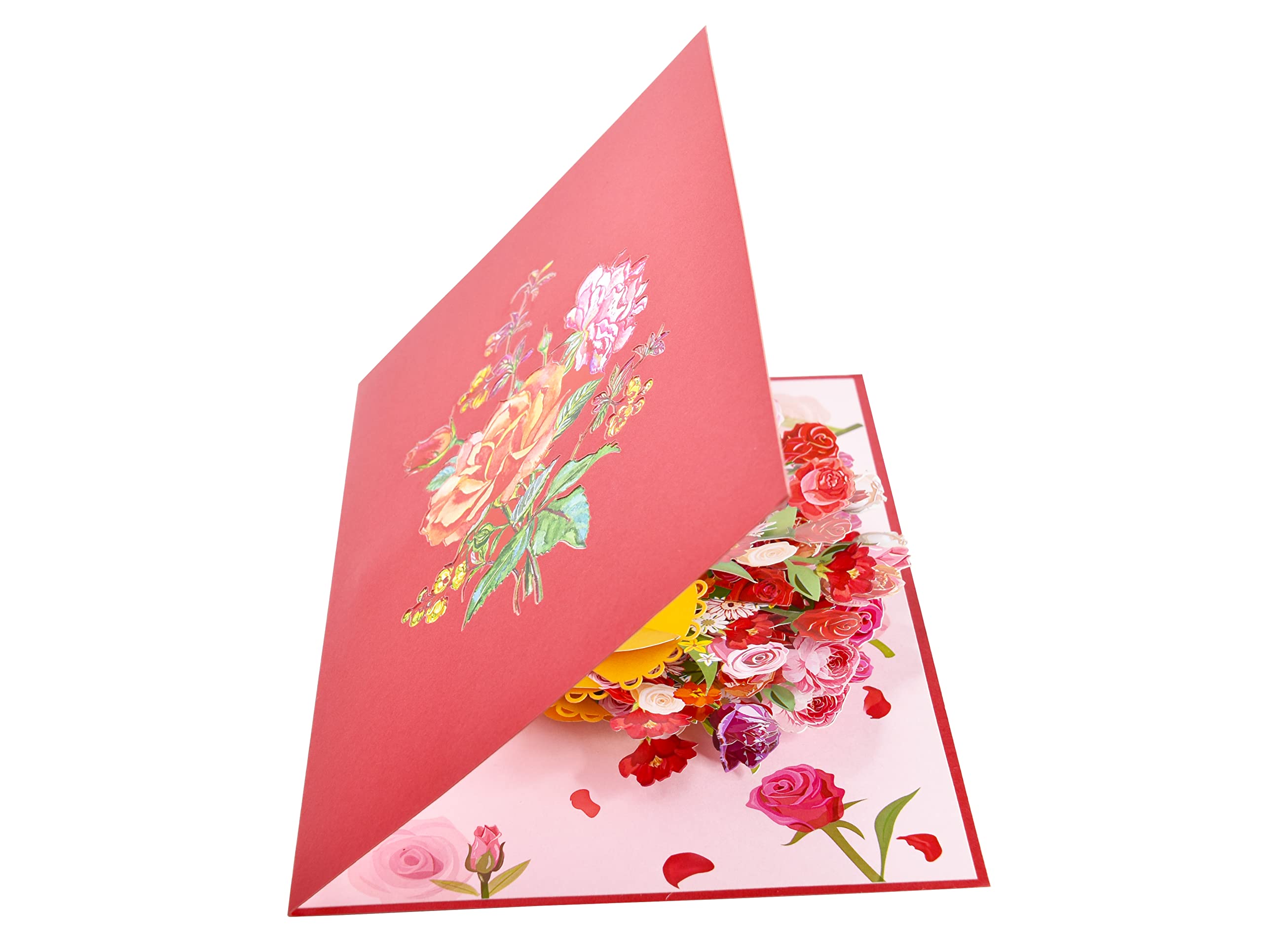 3D Pop Up Rose Bouquet Greeting Card - Elegant Birthday, Anniversary, Mother's Day, Valentine's Day & Spring Celebration Card - Perfect for Romantic Gifts, Wedding Invitations & Special Occasions