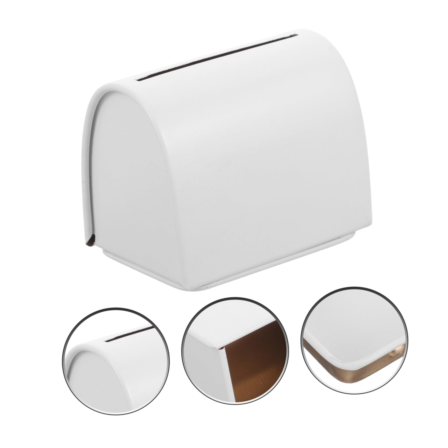 EXCEART Safety Razor Blade Disposal Container - Portable White Metal Storage Case for Used Razor Blades - Perfect for Home, Travel & Salon Use