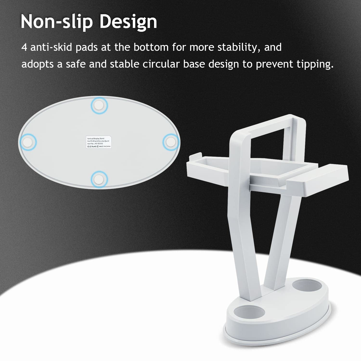 McBazel VR Stand - Universal Display Holder for Oculus Quest 2, Quest 3, PS VR & Touch Controllers - White - Perfect for Organized Gaming Setup & VR Accessories Storage