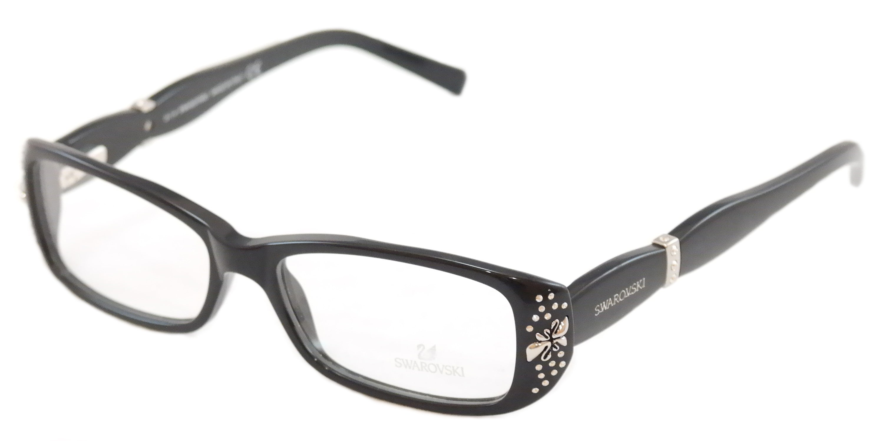 Swarovski Brooklyn SW5057 Black Plastic Eyeglass Frames - Made in Italy | 53-15-135 | Stylish & Durable for Work, Reading & Everyday Wear
