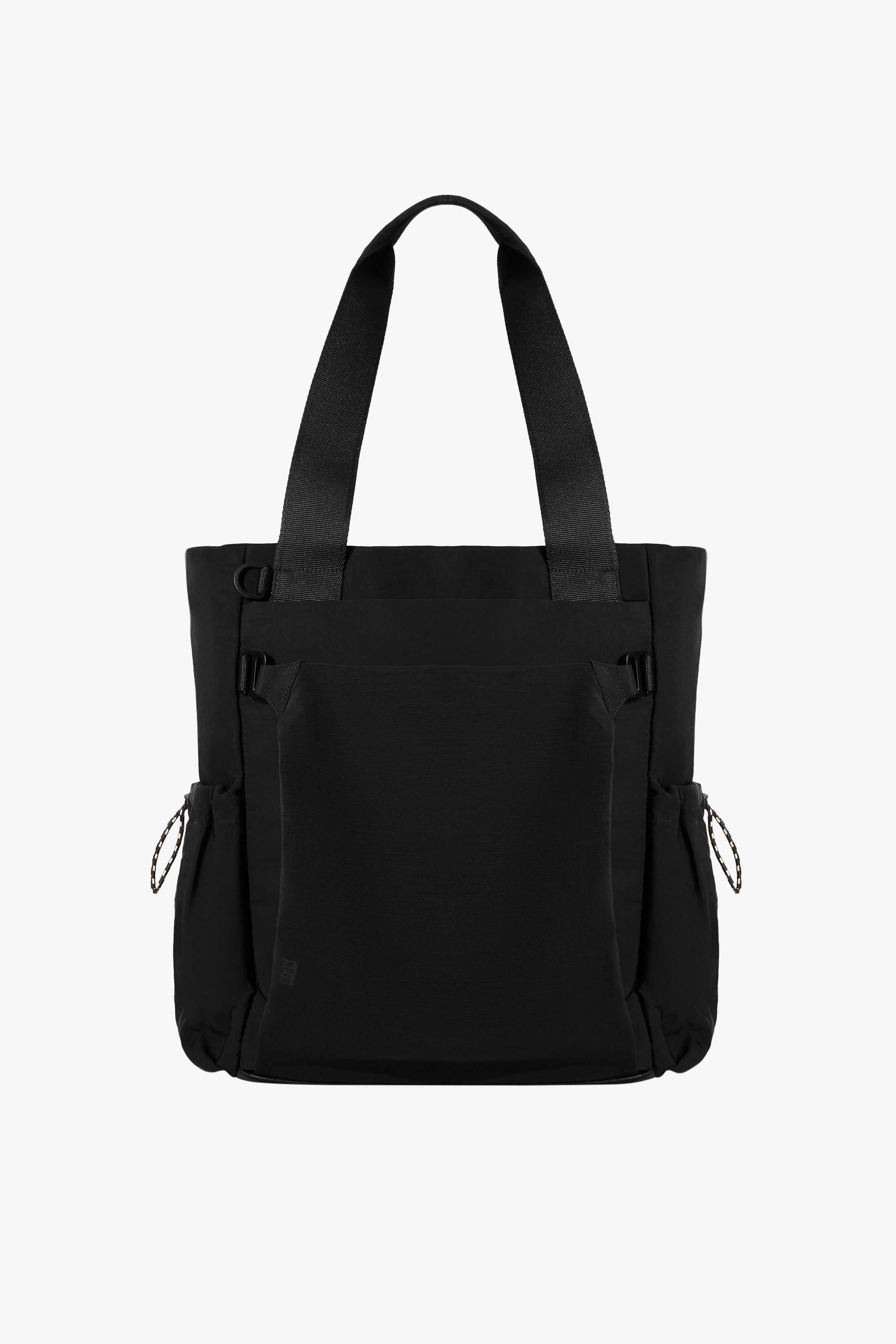 Premium Black Sport Tote Bag - Durable Gym & Yoga Bag with Pockets - Perfect for Workouts, Travel & Beach Day Essentials