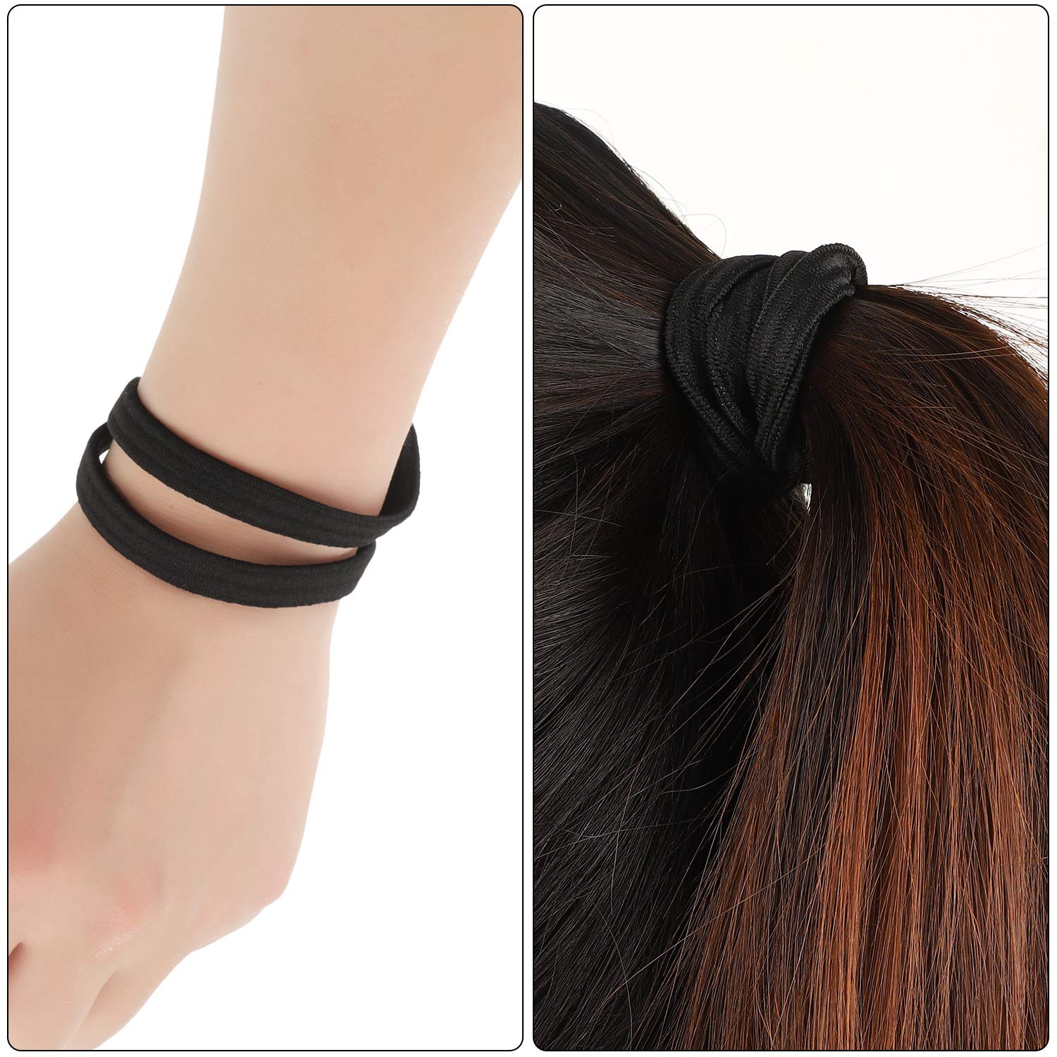 BUPOGAKE Elastic Thin Sports Headbands - 12 Pack Skinny Athletic Hair Bands for Women & Men - Sweat Resistant Yoga Headband for Workout, Running, Soccer, Tennis & Gym - Perfect for Exercise & Active Lifestyle - Black