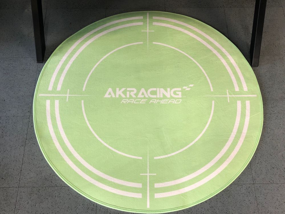 AK Racing Circular Chair Floor Mat - Non-Slip Office Chair Mat for Hardwood Floors, Green - Perfect for Gaming, Home & Office Workspace Protection