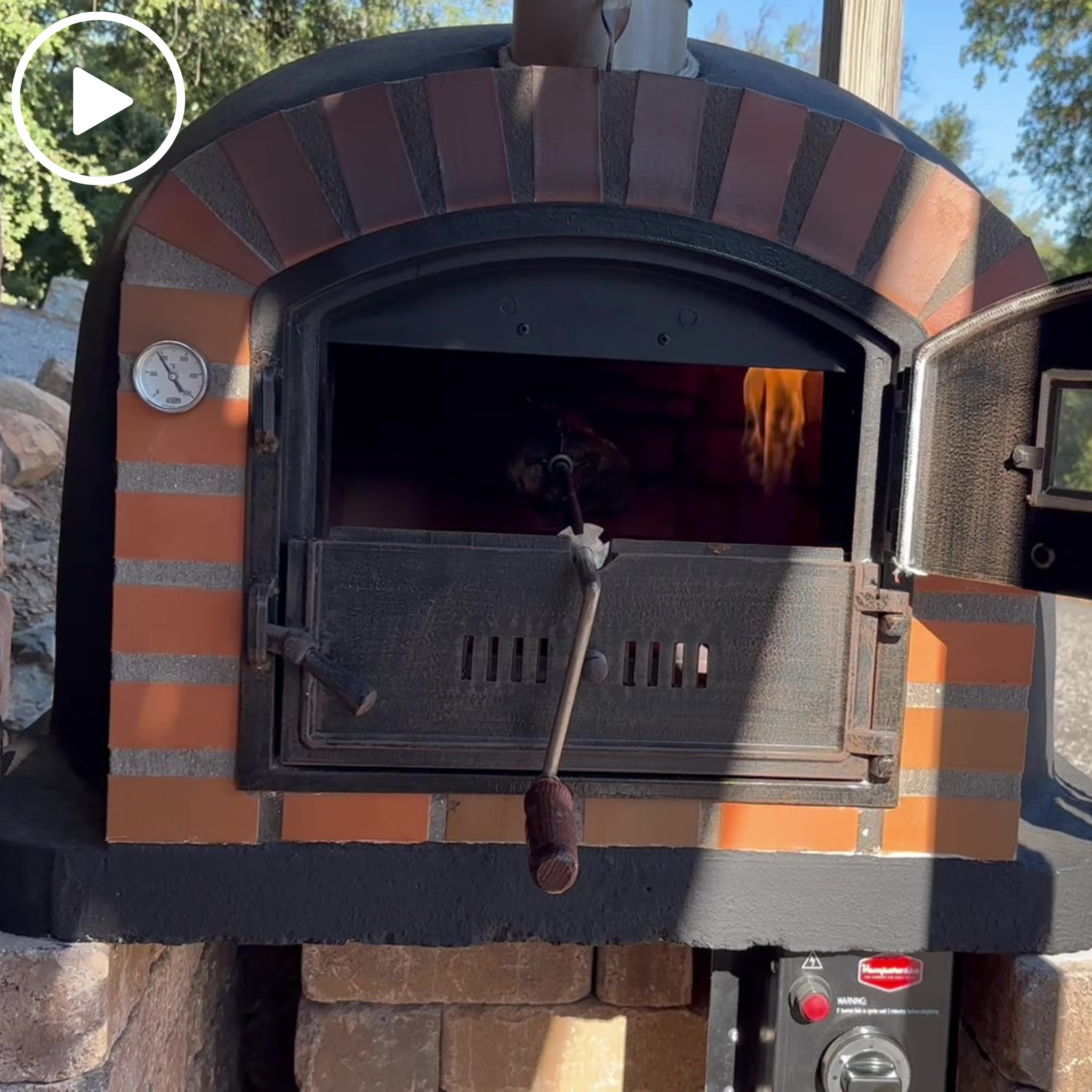 Premium Rustic Arch Lisboa Hybrid Pizza Oven - Outdoor Wood & Gas Pizza Maker for Backyard, Patio & Garden Cooking